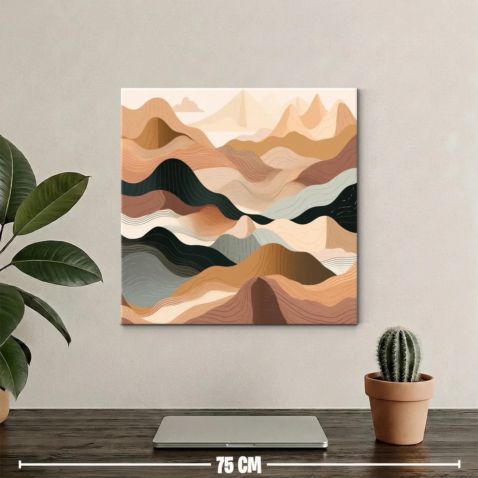 Paisaje abstracto en tonos tierra y negro elegante — miniatura 2