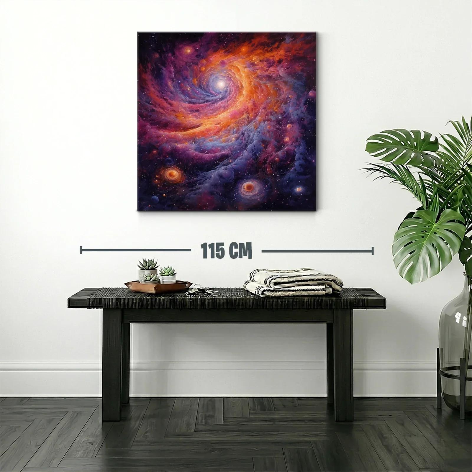 Cuadro abstracto de galaxia vibrante en espiral cósmica — miniatura 2