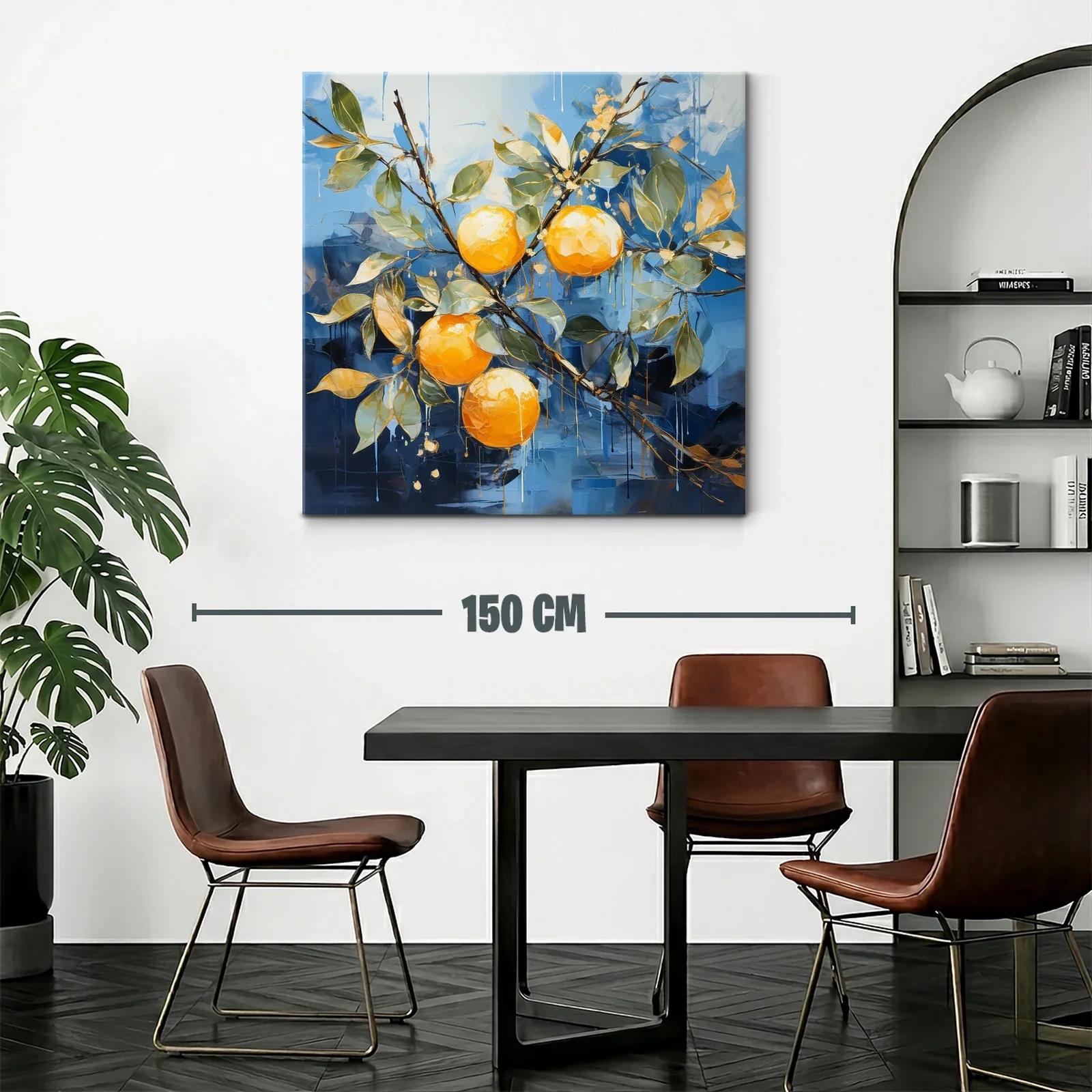 Naranjas vibrantes sobre fondo azul intenso — miniatura 2