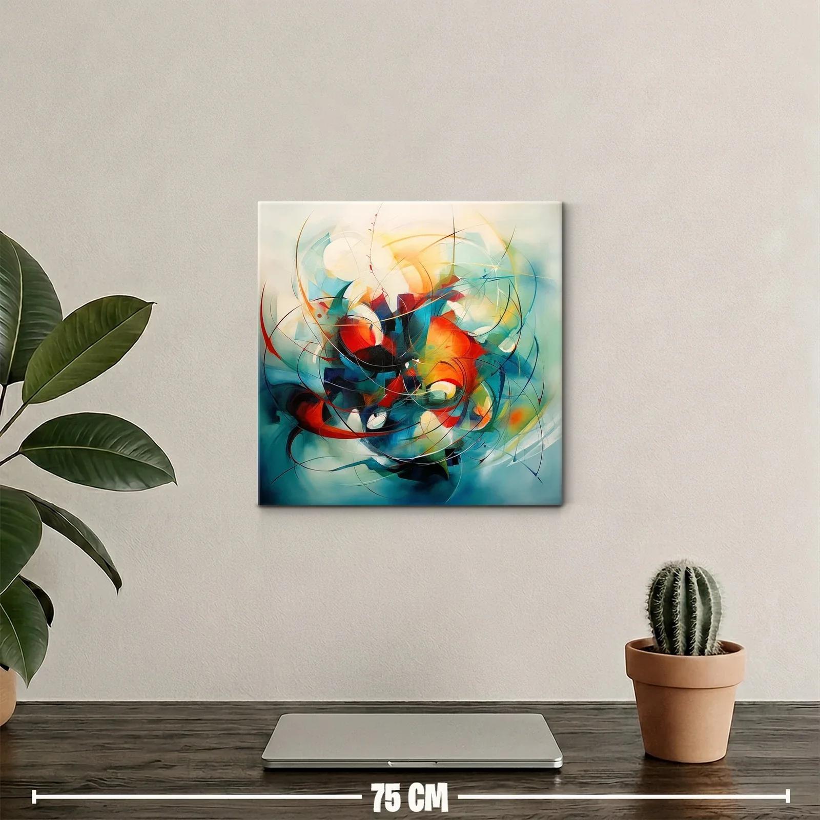 Composición dinámica con vibrantes tonos azul y rojo — miniatura 2