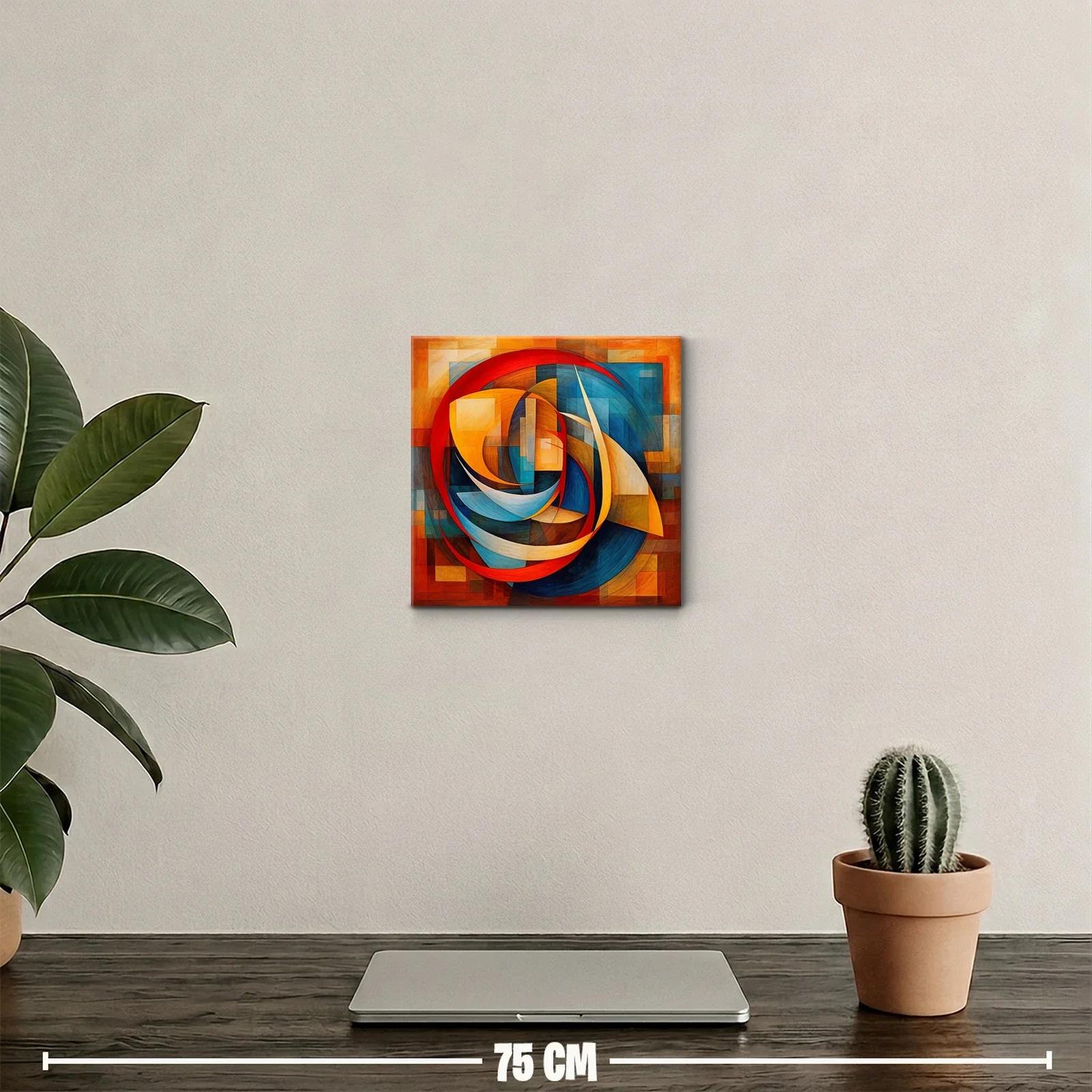 Composición abstracta con formas circulares y contrastes vibrantes — miniatura 2