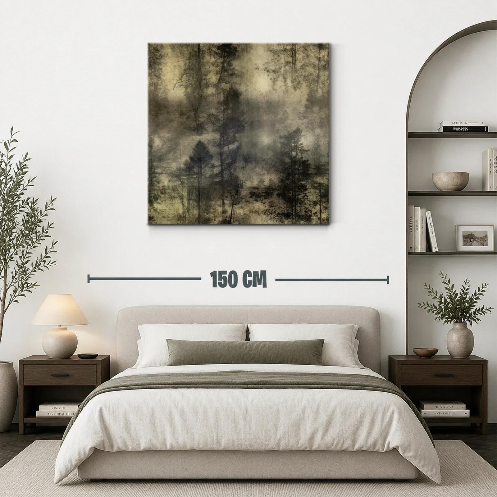 Bosque nebuloso con efecto etéreo en tonos sepia envejecidos — miniatura 3