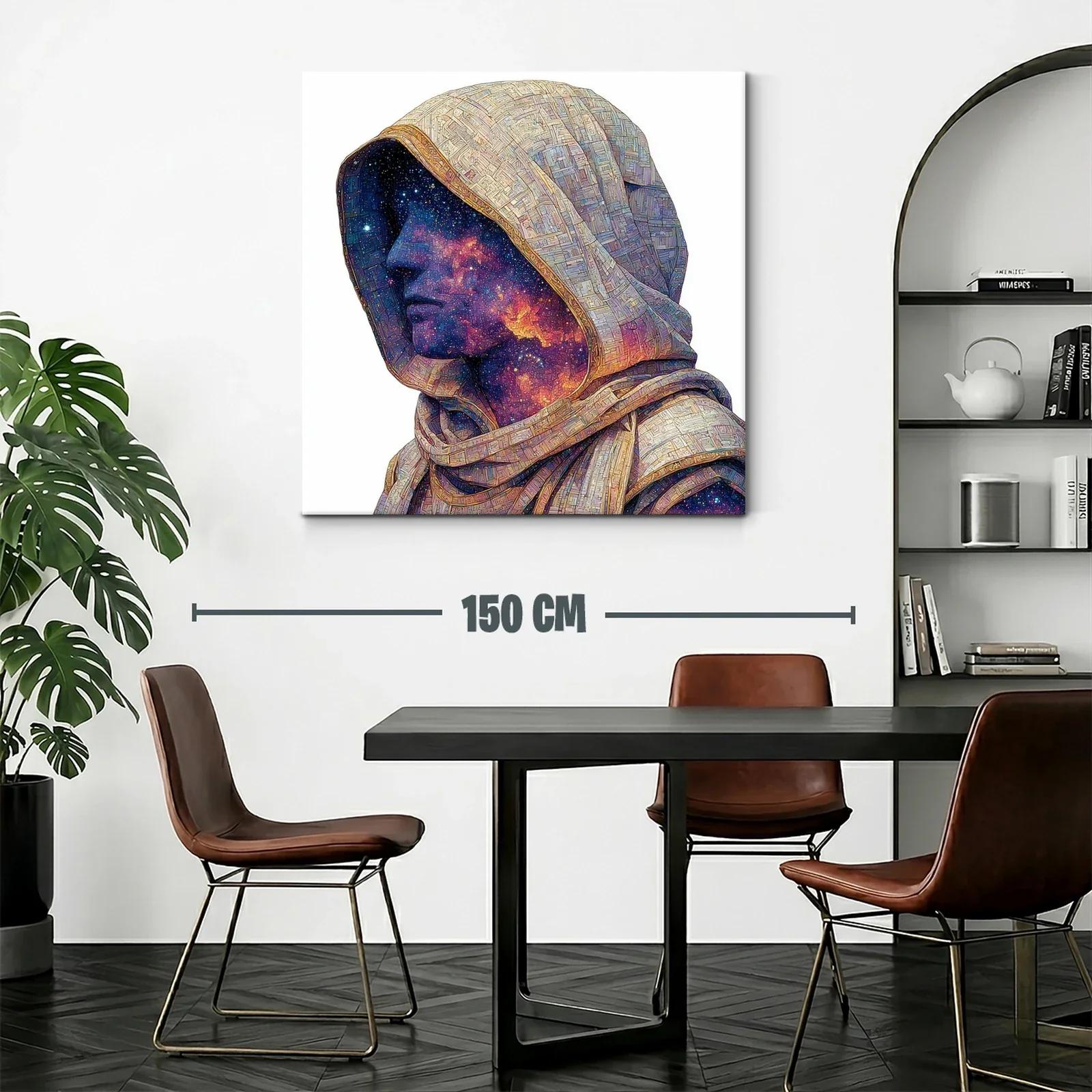 Retrato cósmico de figura con capucha y galaxias interiores — miniatura 2