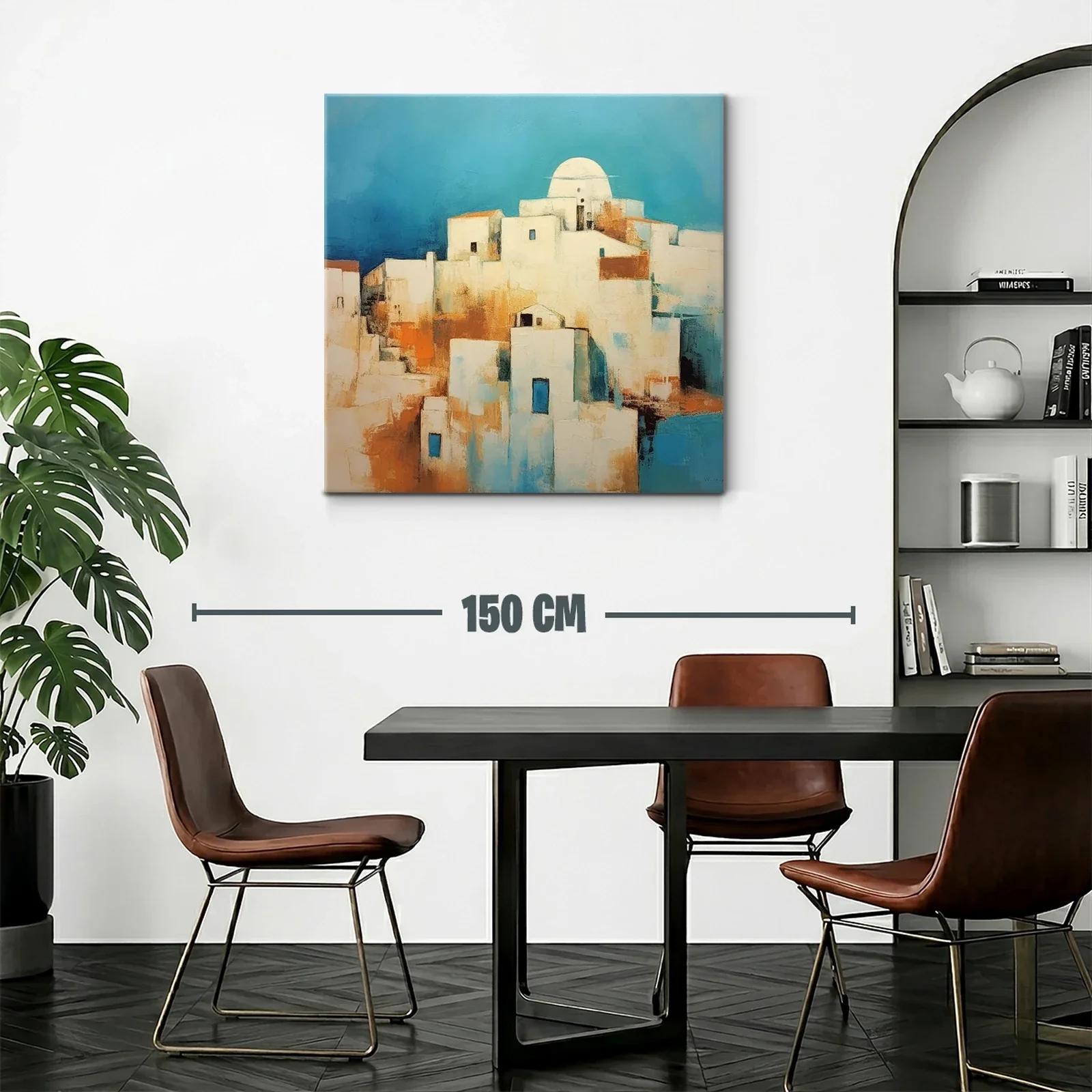 Pueblo Mediterráneo con Dominio del Azul y Tonos Cálidos — miniatura 2