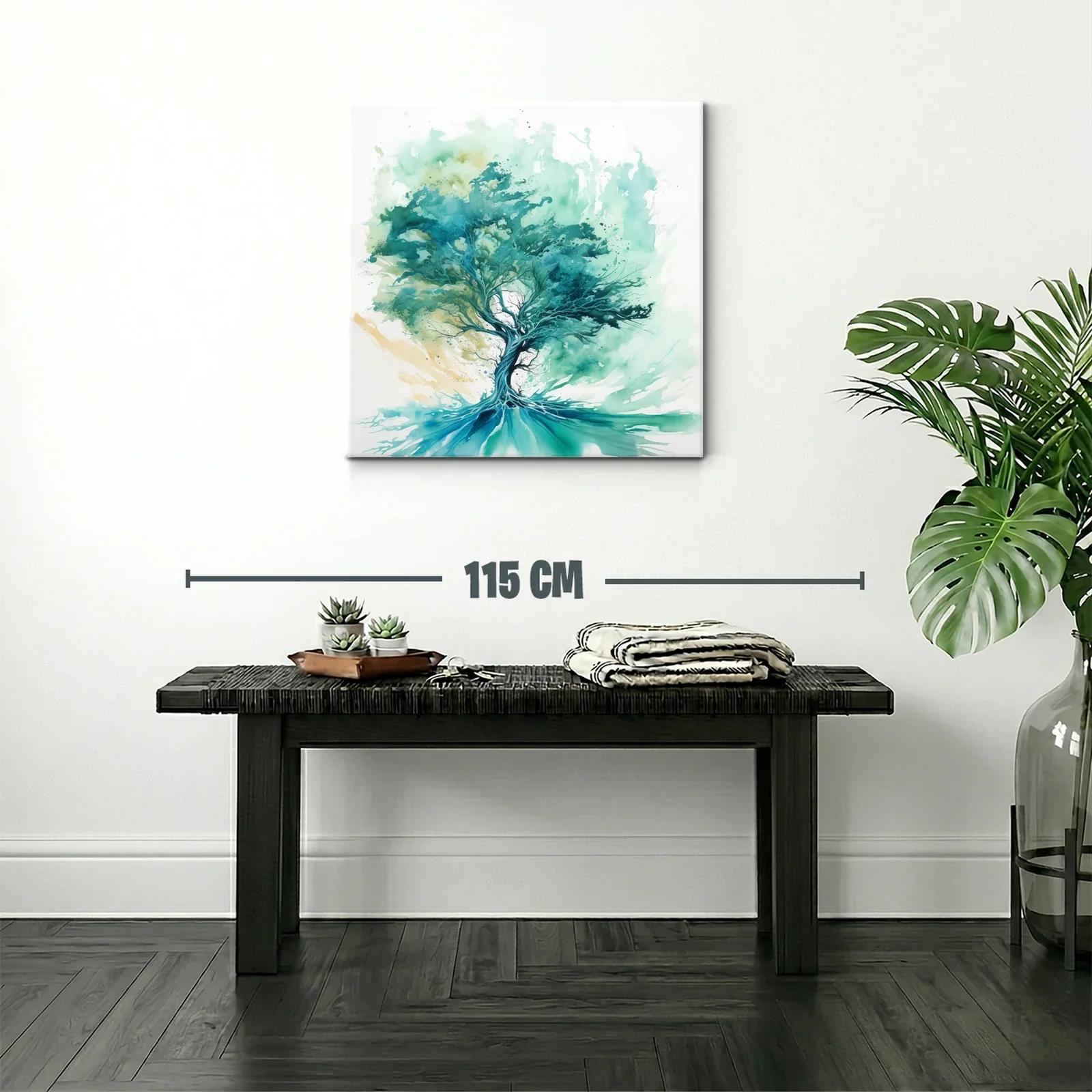 Árbol abstracto con tonos verdes y azules en movimiento — miniatura 2
