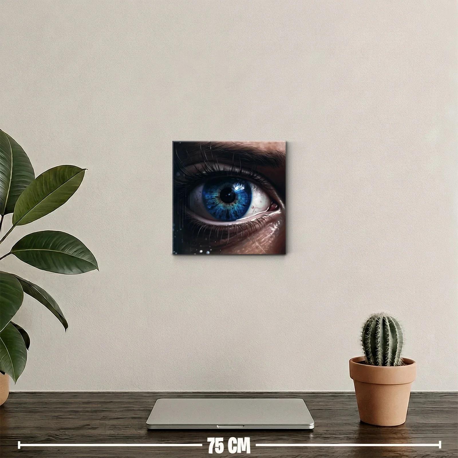 Detalle impactante de un ojo azul con texturas profundas — miniatura 2