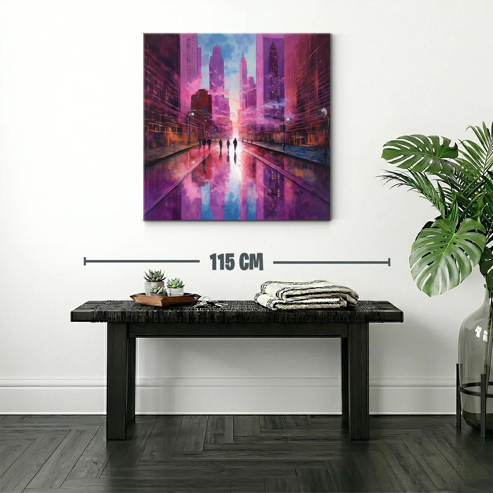 Paisaje urbano al atardecer con reflejos vibrantes — miniatura 2