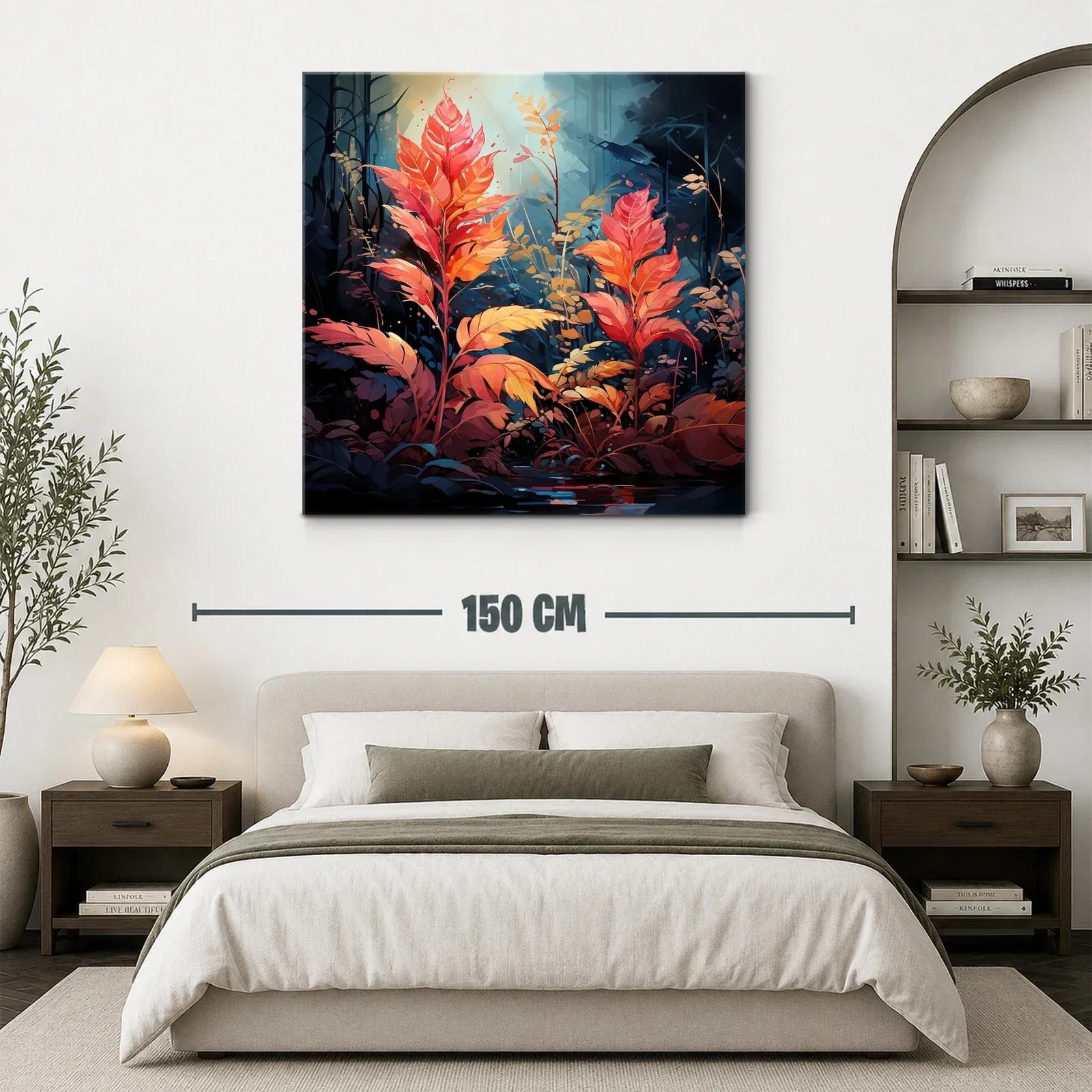Hojas vibrantes en bosque iluminado — miniatura 3