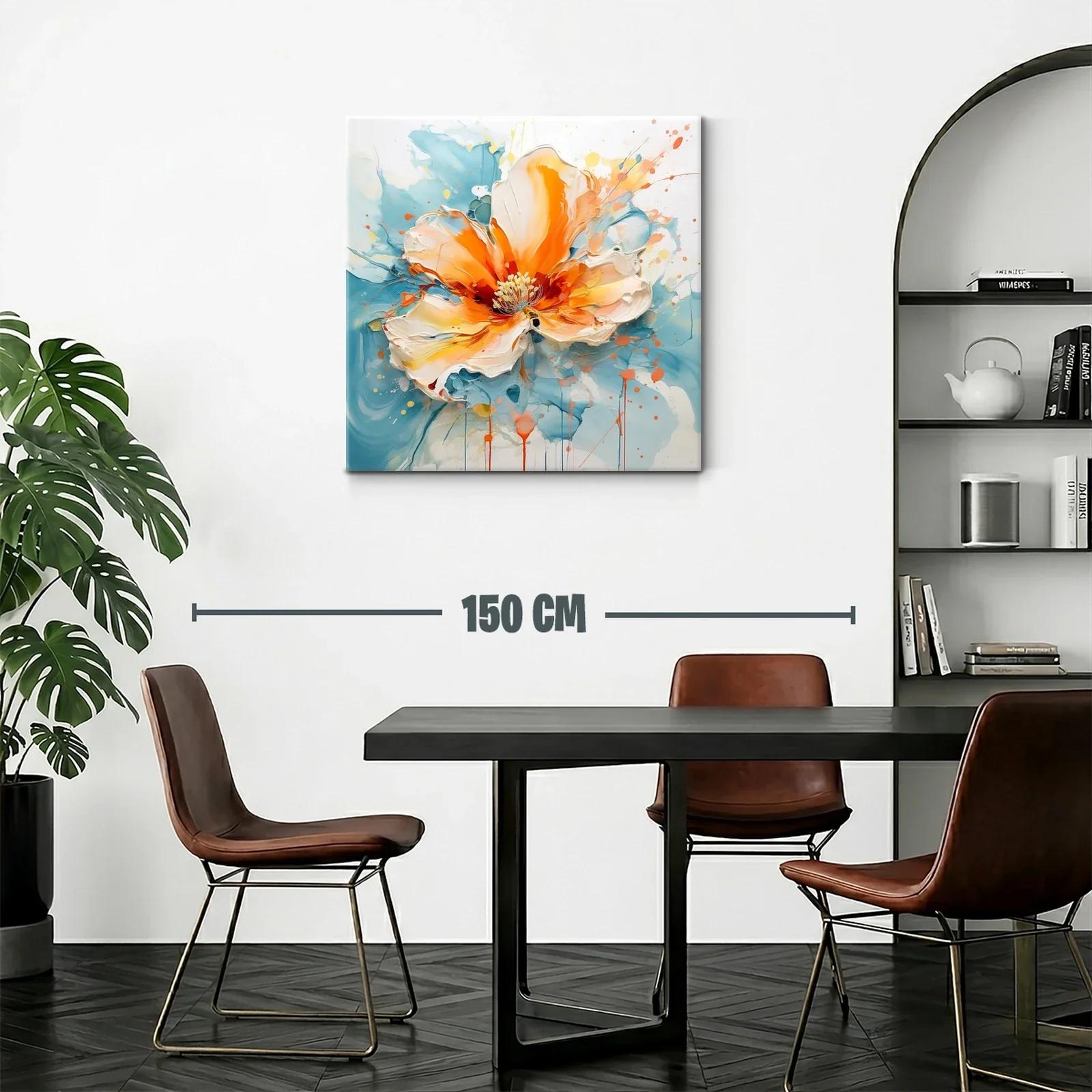 Cuadro flor vibrante con tonos cálidos y acuarelados — miniatura 2