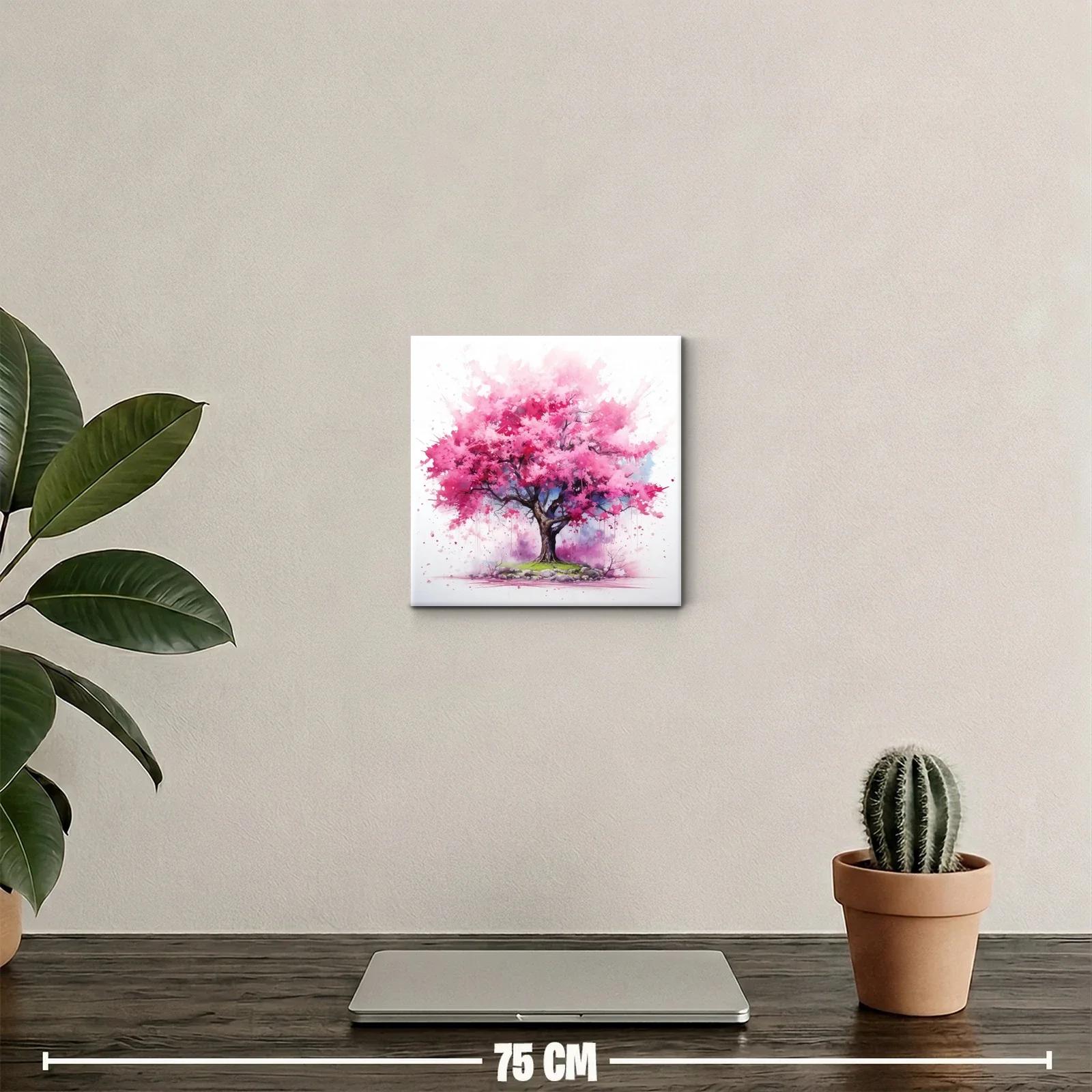 Inspirador árbol en flor con vibrantes tonos rosas y verdes — miniatura 2