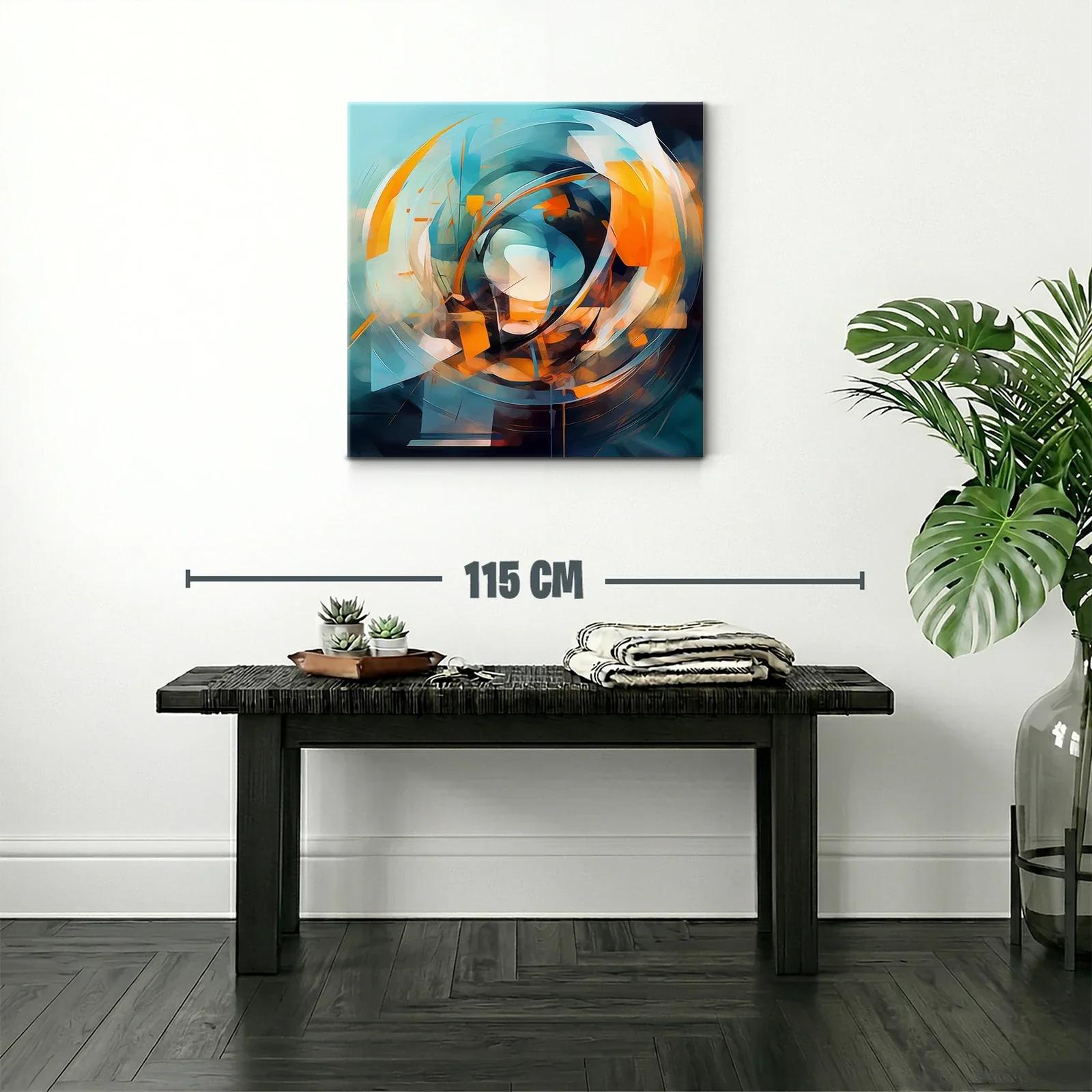 Composición abstracta en tonos naranja y azul vibrante — miniatura 2