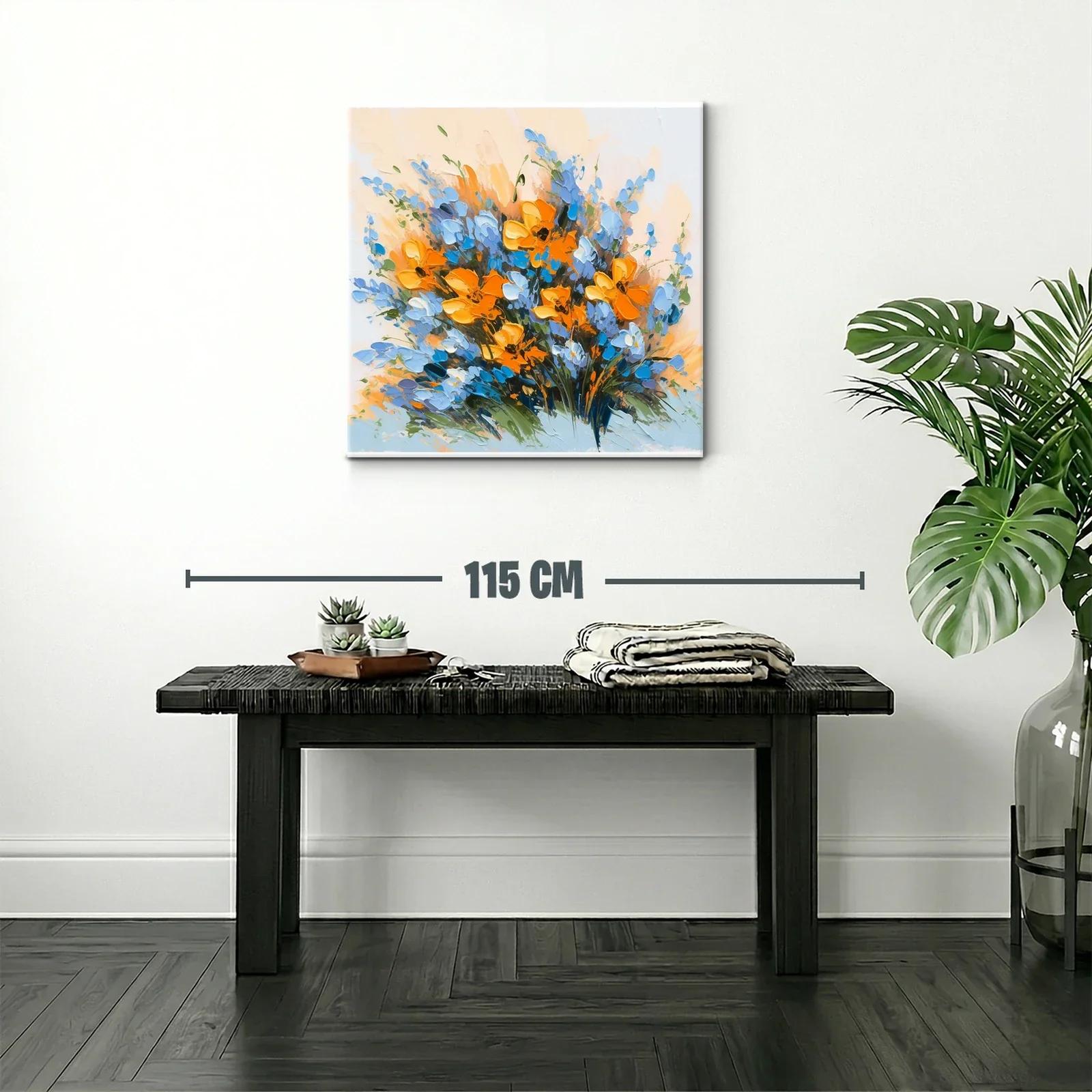 Ramo vibrante de flores naranjas y azules — miniatura 2