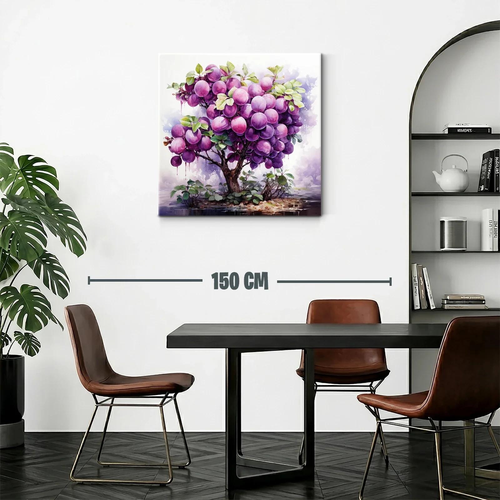 Árbol Frutal con Esferas Violetas en Paisaje Místico — miniatura 2