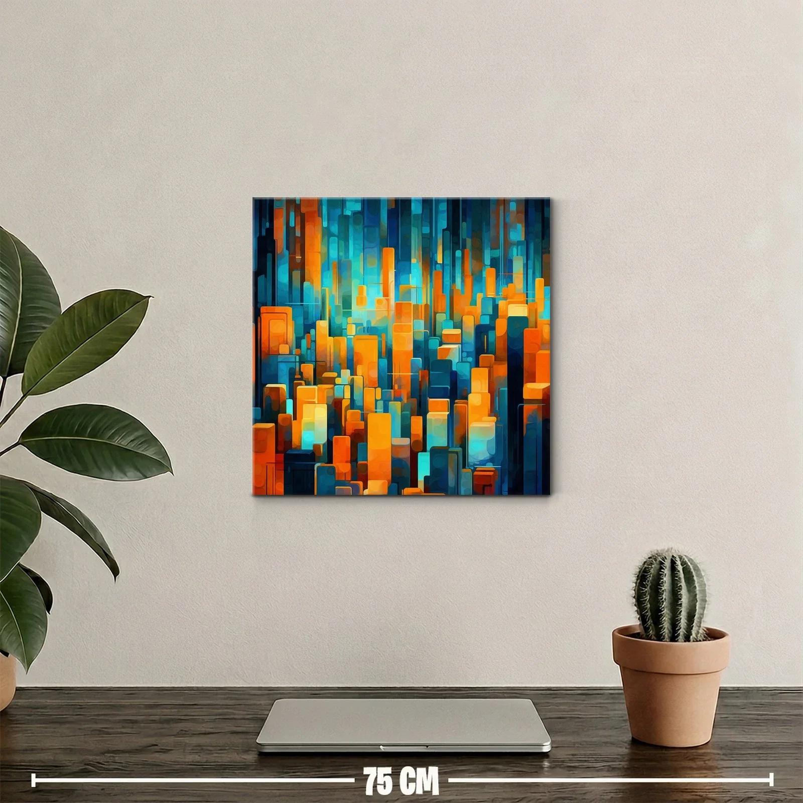 Composición geométrica urbana en tonos vibrantes — miniatura 2