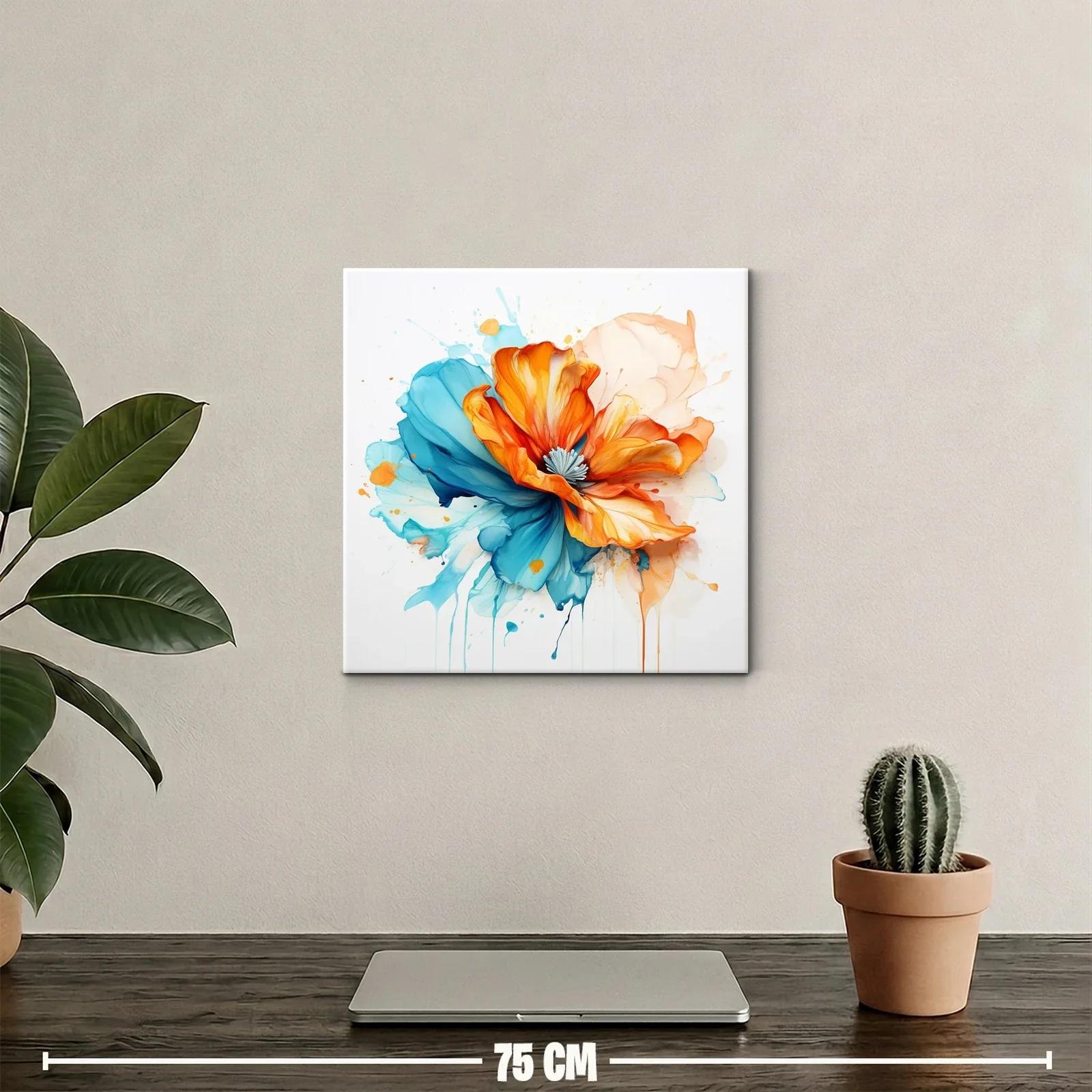 Flor abstracta vibrante con tonos cálidos y fríos en armonía — miniatura 2