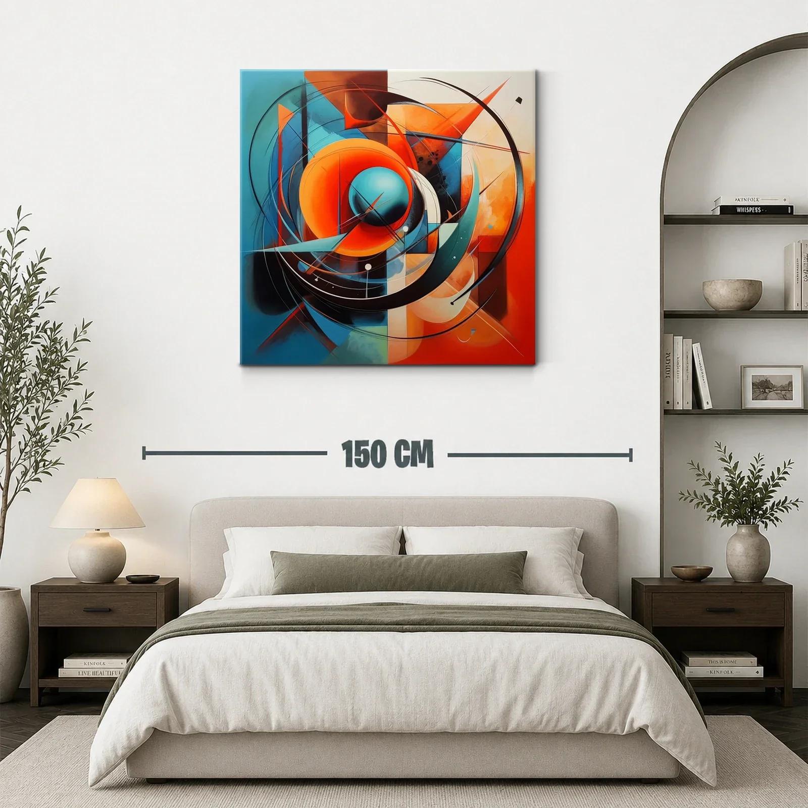 Composición abstracta con círculos y tonos cálidos y fríos — miniatura 3