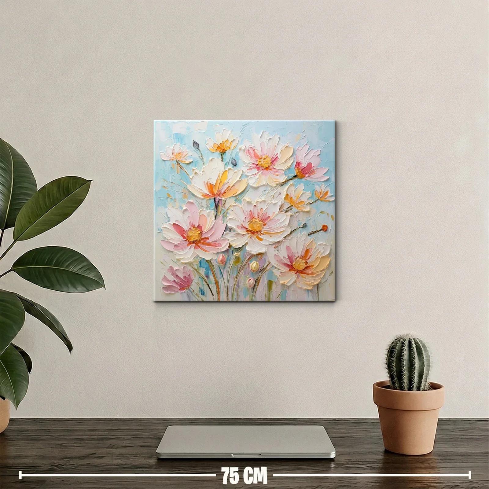 Lienzo floral con delicados tonos pastel y brillo cálido — miniatura 2