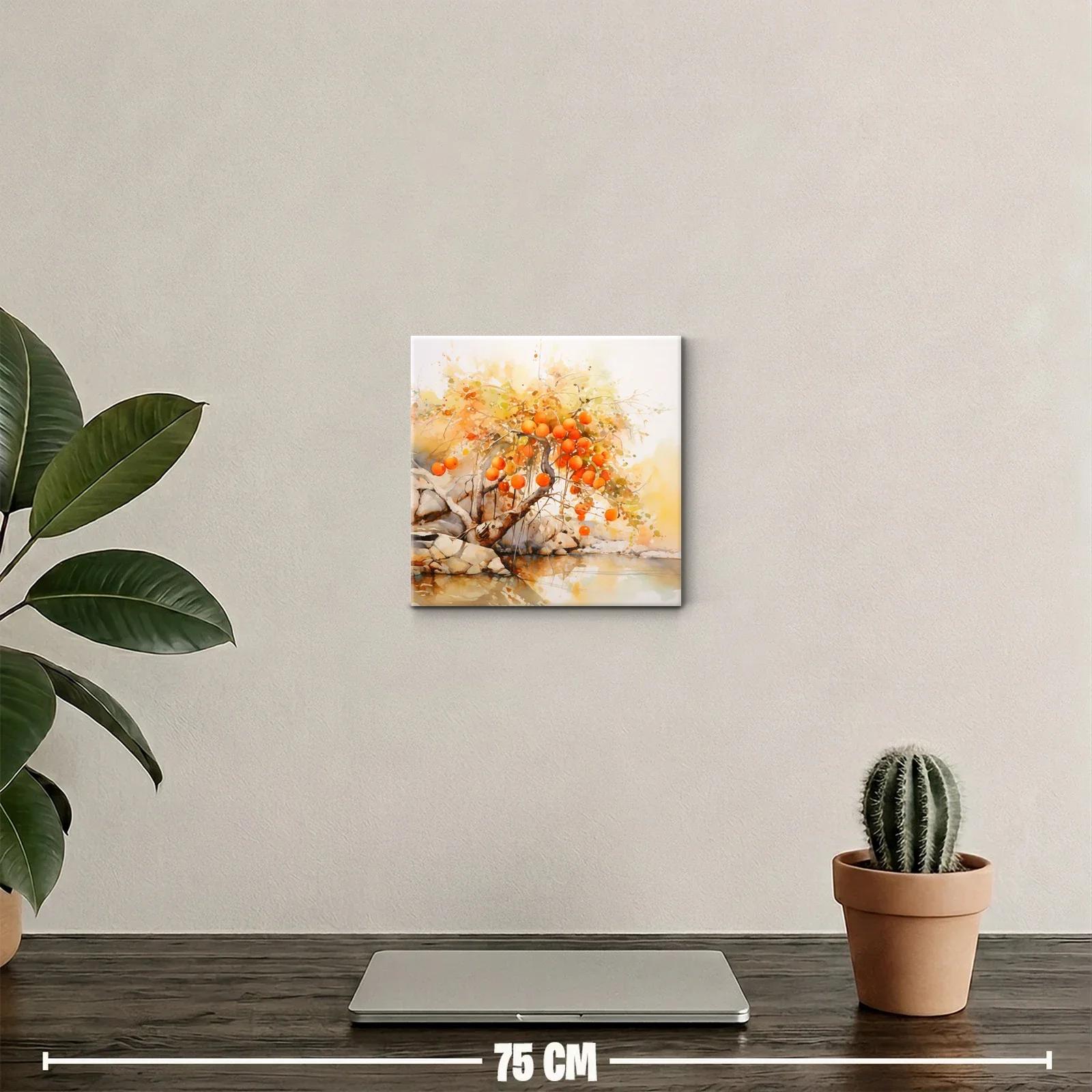 Cuadro decorativo frutos otoñales junto al río sereno — miniatura 2