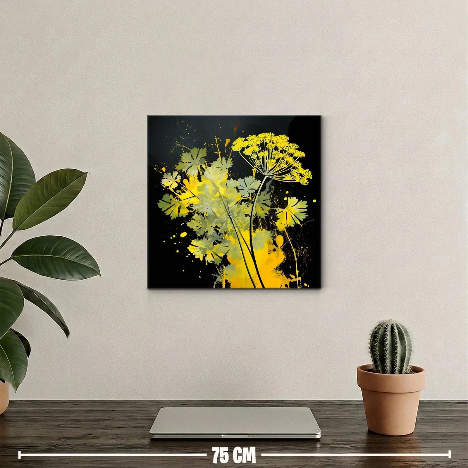 Flores amarillas vibrantes sobre fondo oscuro moderno — miniatura 2