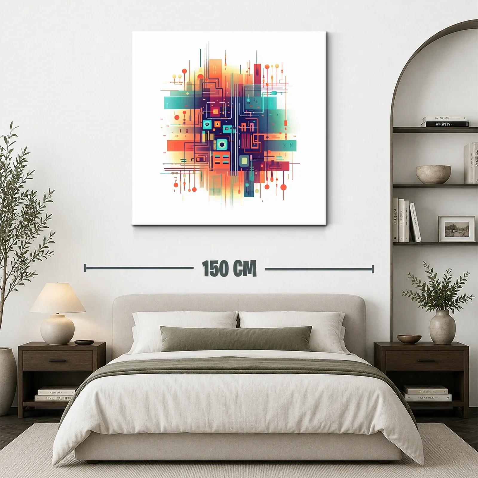 Composición abstracta con formas geométricas y tonos vibrantes — miniatura 3