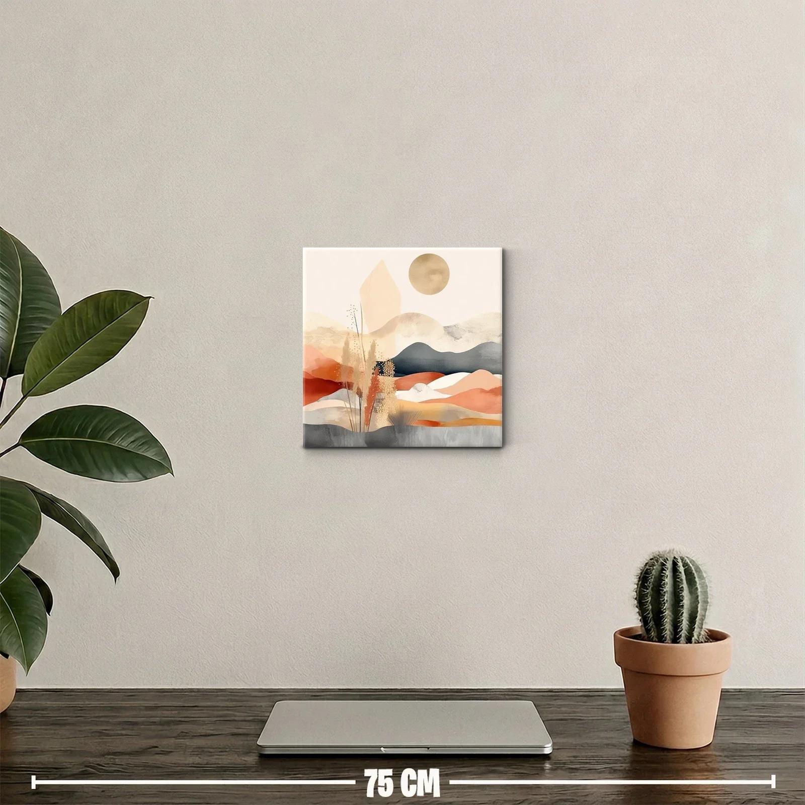 Paisaje abstracto con tonos cálidos y neutros para decoración — miniatura 2