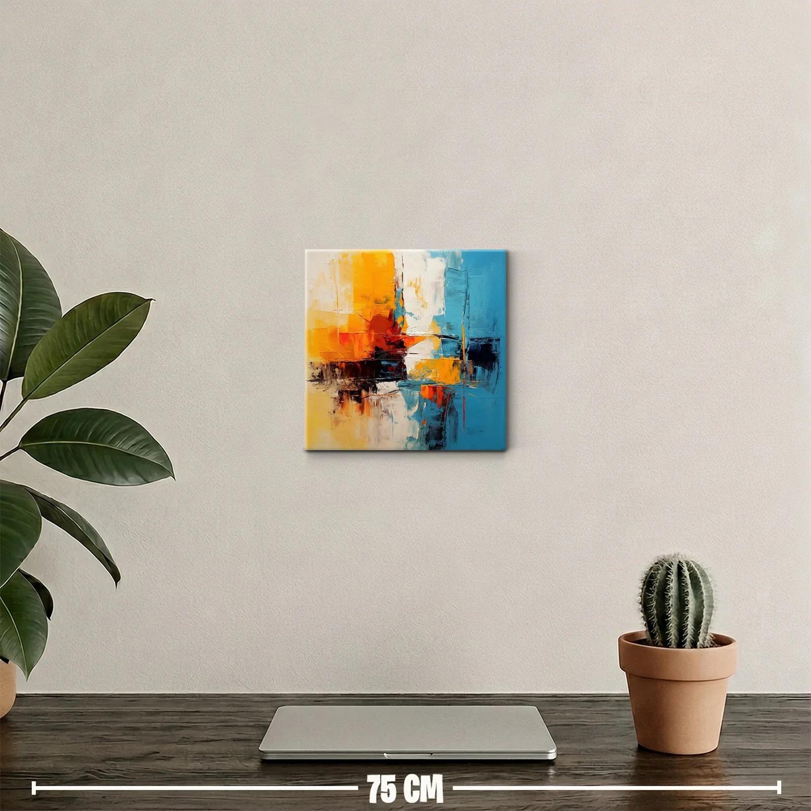 Composición abstracta vibrante con tonos cálidos y fríos — miniatura 2