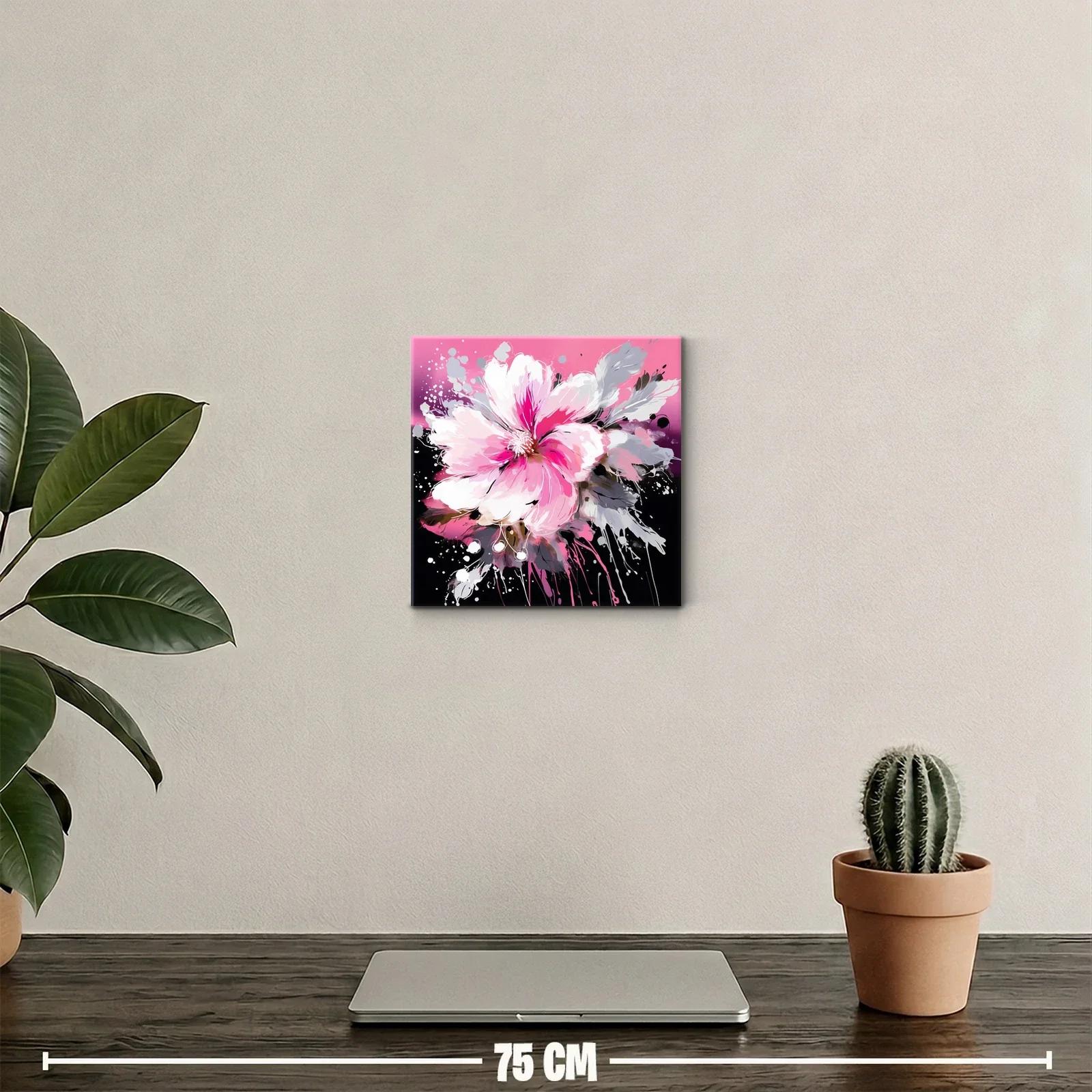 Flor vibrante en tonos fucsia y gris sobre fondo oscuro — miniatura 2