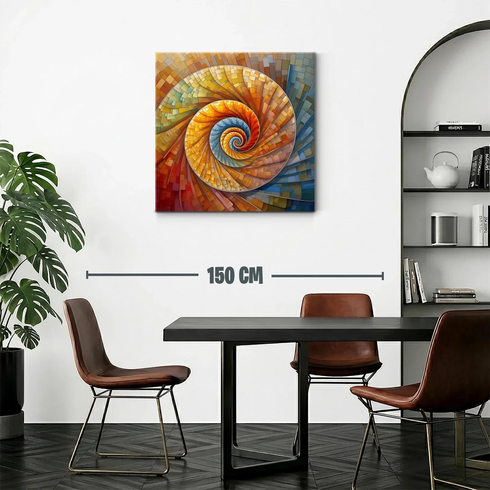 Espiral abstracta en cálidos tonos terrosos y azules suaves — miniatura 2