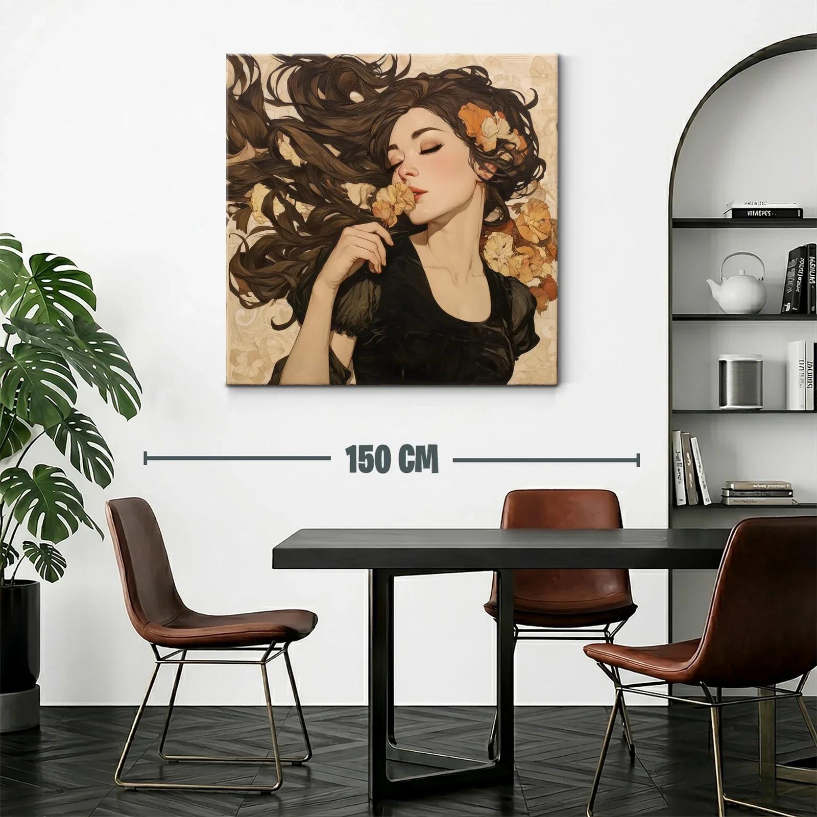 Retrato femenino con flores y melena al viento — miniatura 2