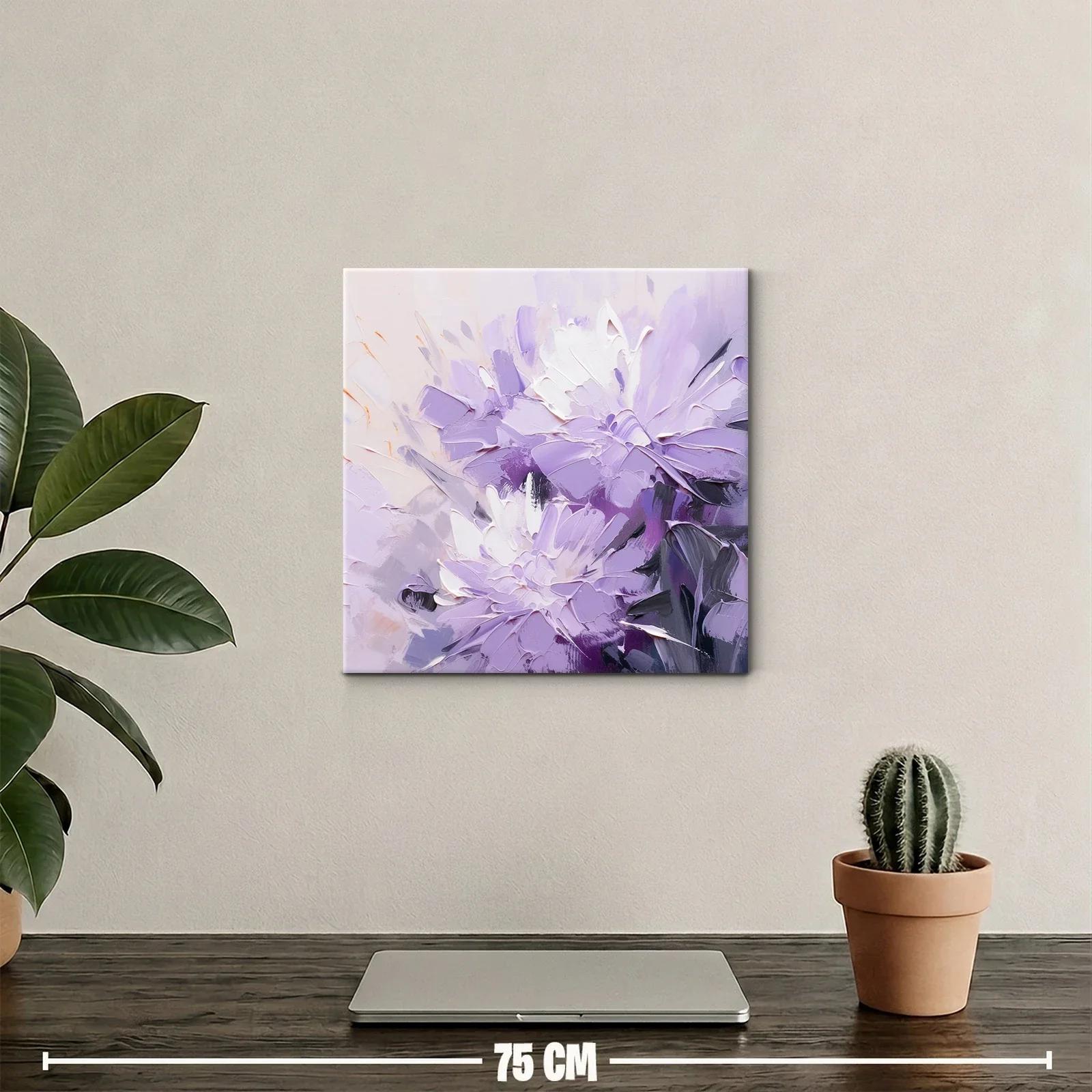Cuadro flores lilas con toques de blanco y gris elegante — miniatura 2
