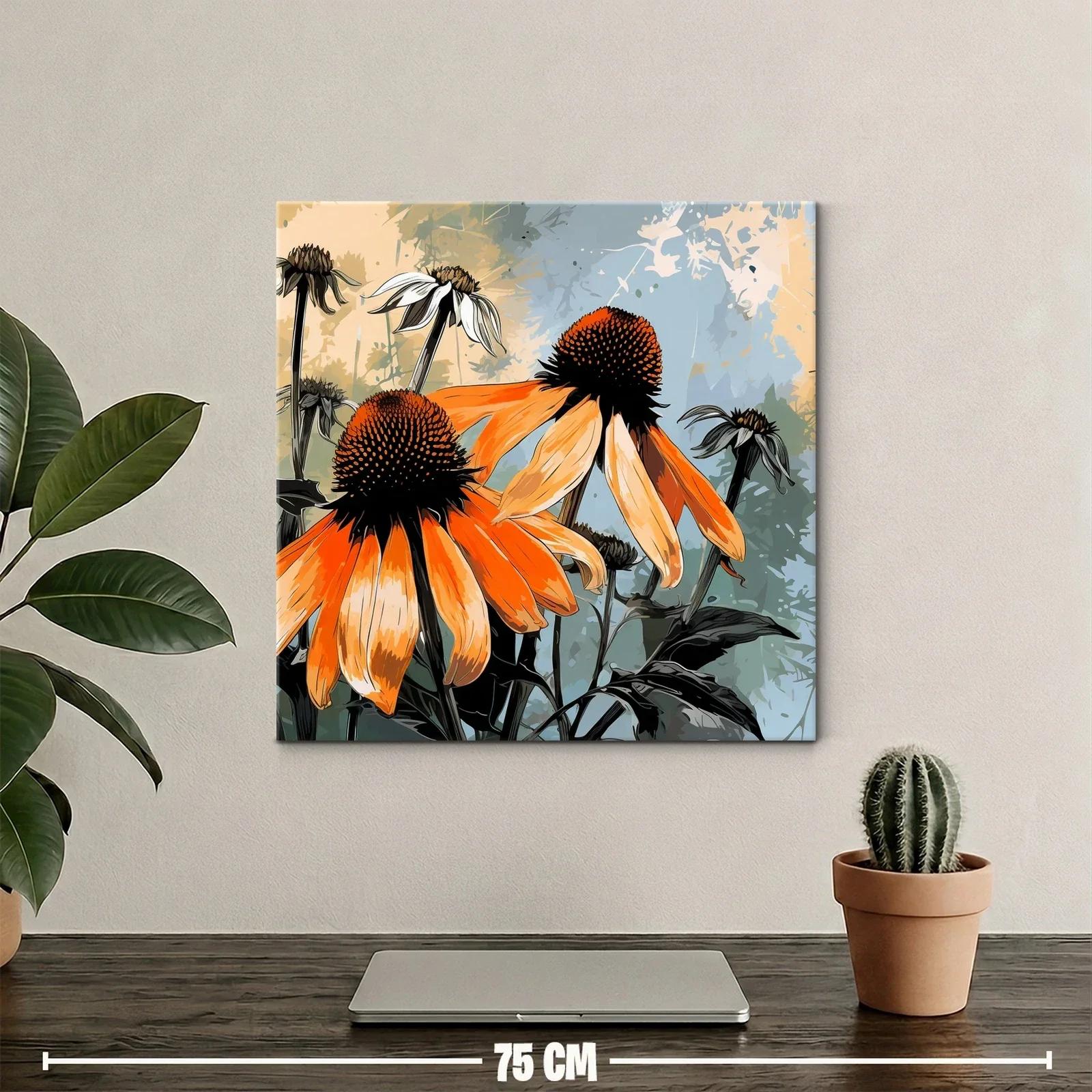Flores vibrantes con tonos naranja y fondo sereno — miniatura 2