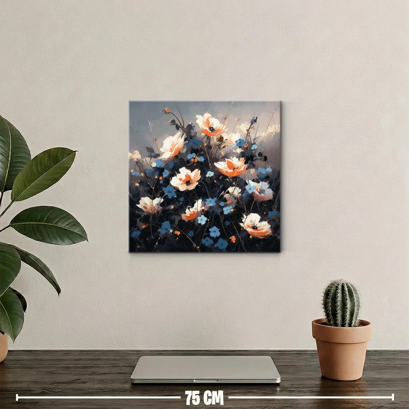 Ramo de flores en tonos azul y naranja vibrante — miniatura 2