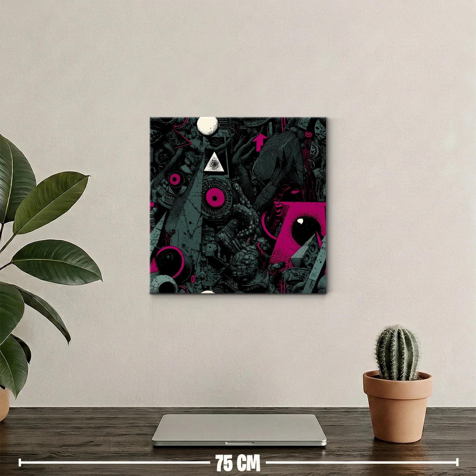 Composición abstracta con formas geométricas y detalles oscuros — miniatura 2