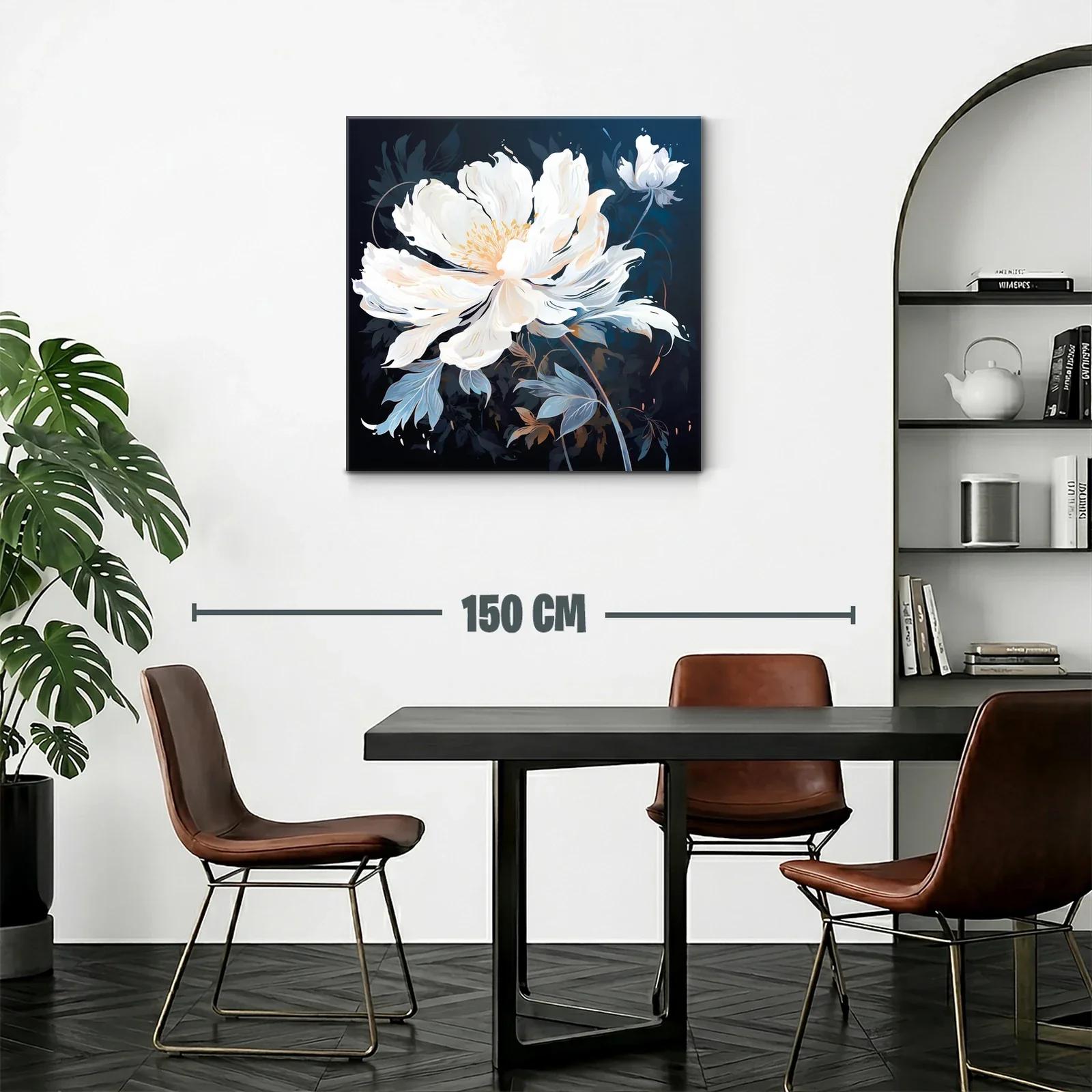 Elegancia natural con flor blanca y tonos azulados — miniatura 2
