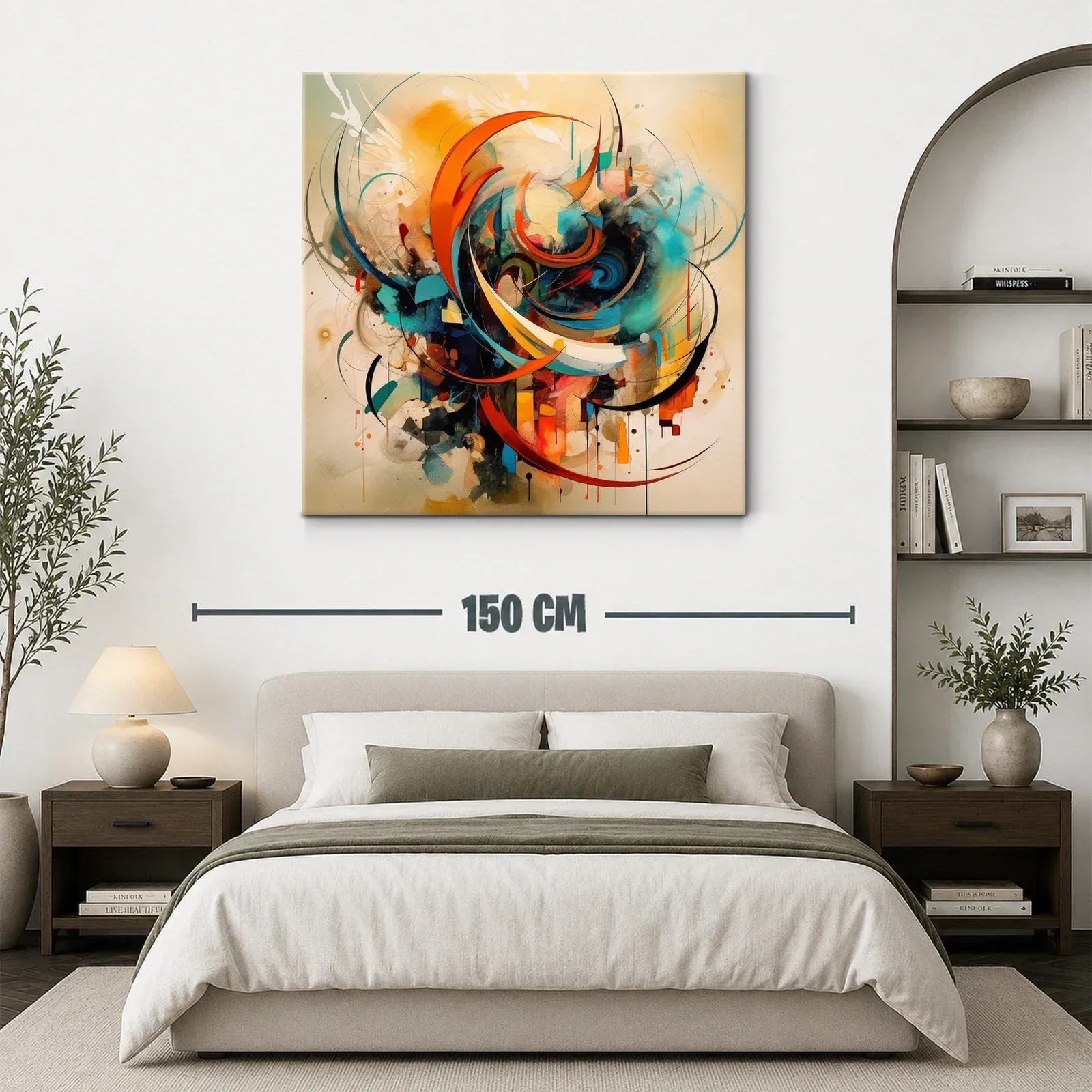Composición abstracta con energía dinámica en tonos cálidos — miniatura 3