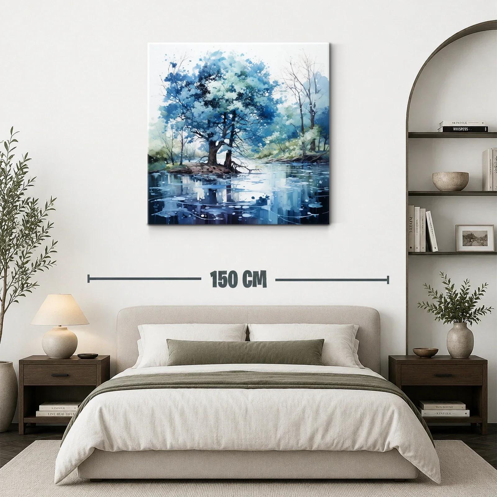 Serenidad azul en paisaje natural junto al río — miniatura 3