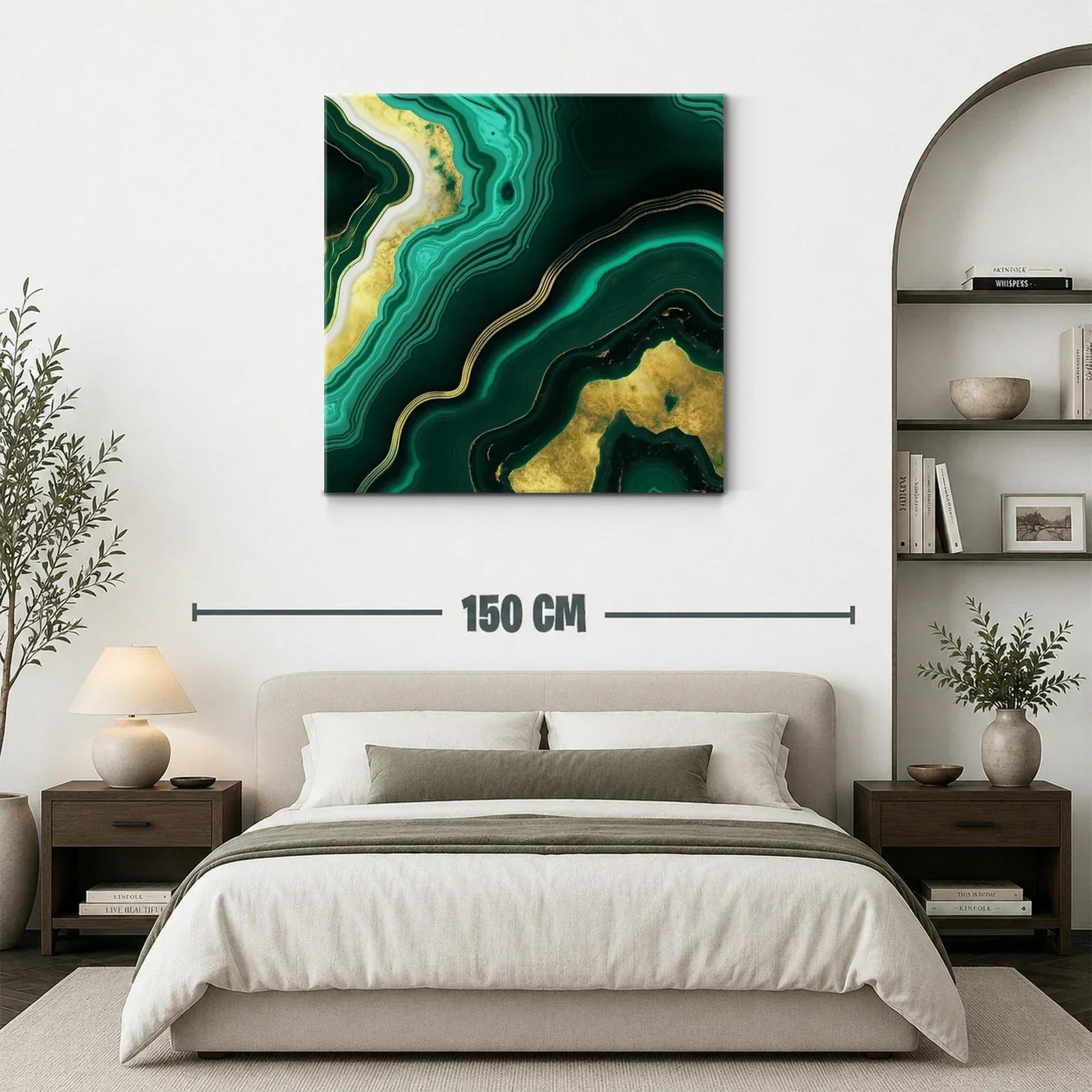 Diseño abstracto tonos verdes con detalles dorados elegantes — miniatura 3