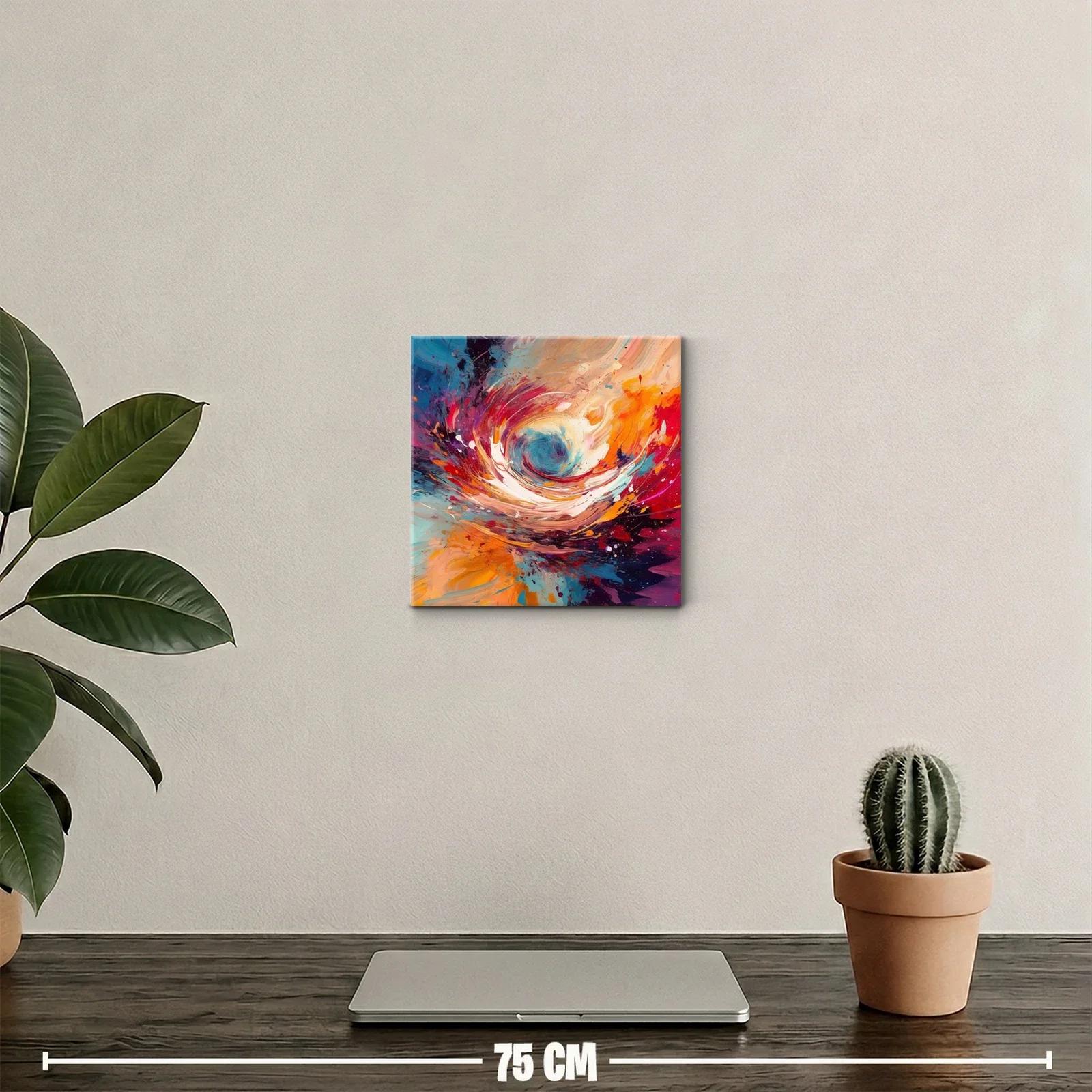 Cuadro abstracto con movimiento dinámico y colores vibrantes — miniatura 2