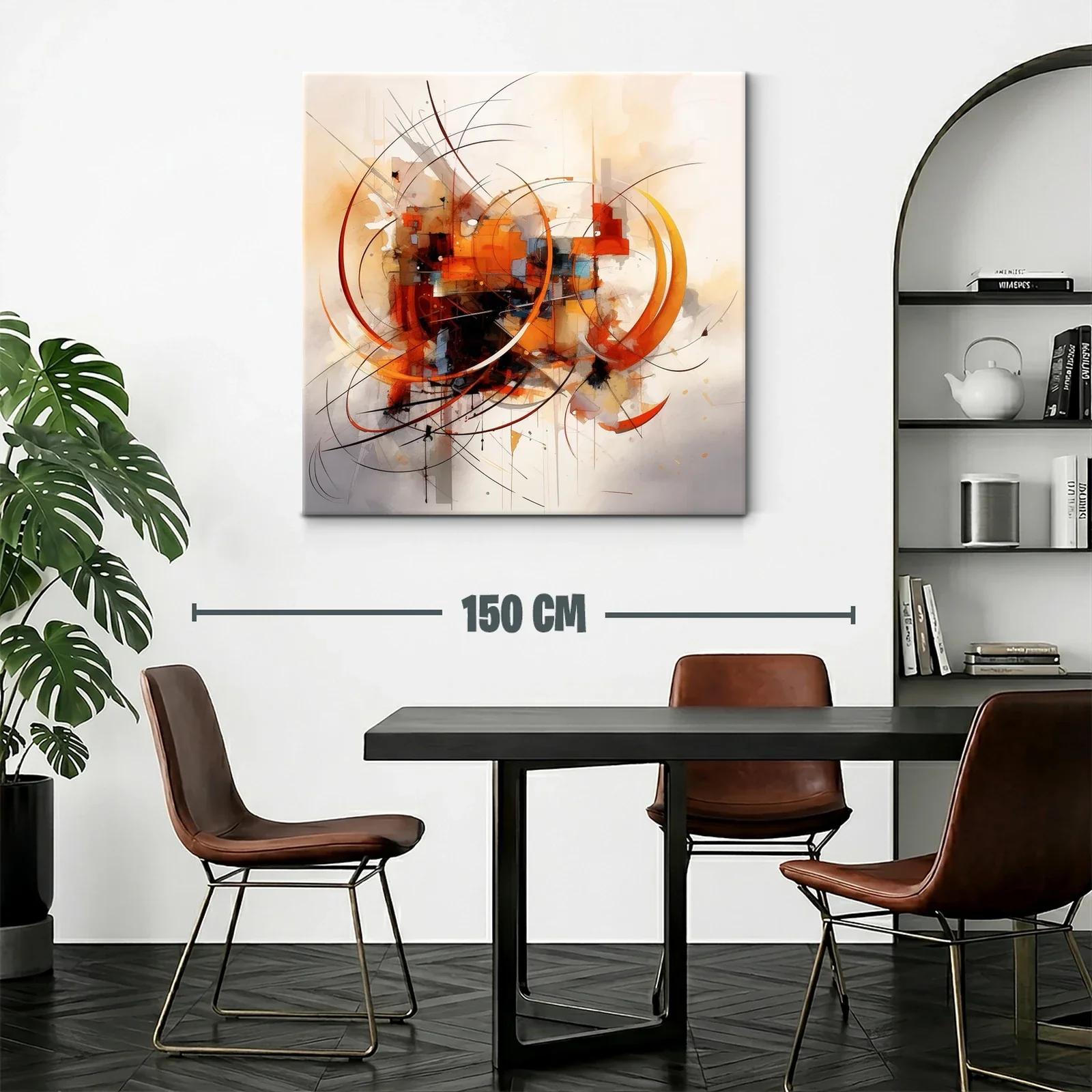 Composición abstracta en tonos cálidos y líneas curvas dinámicas — miniatura 2