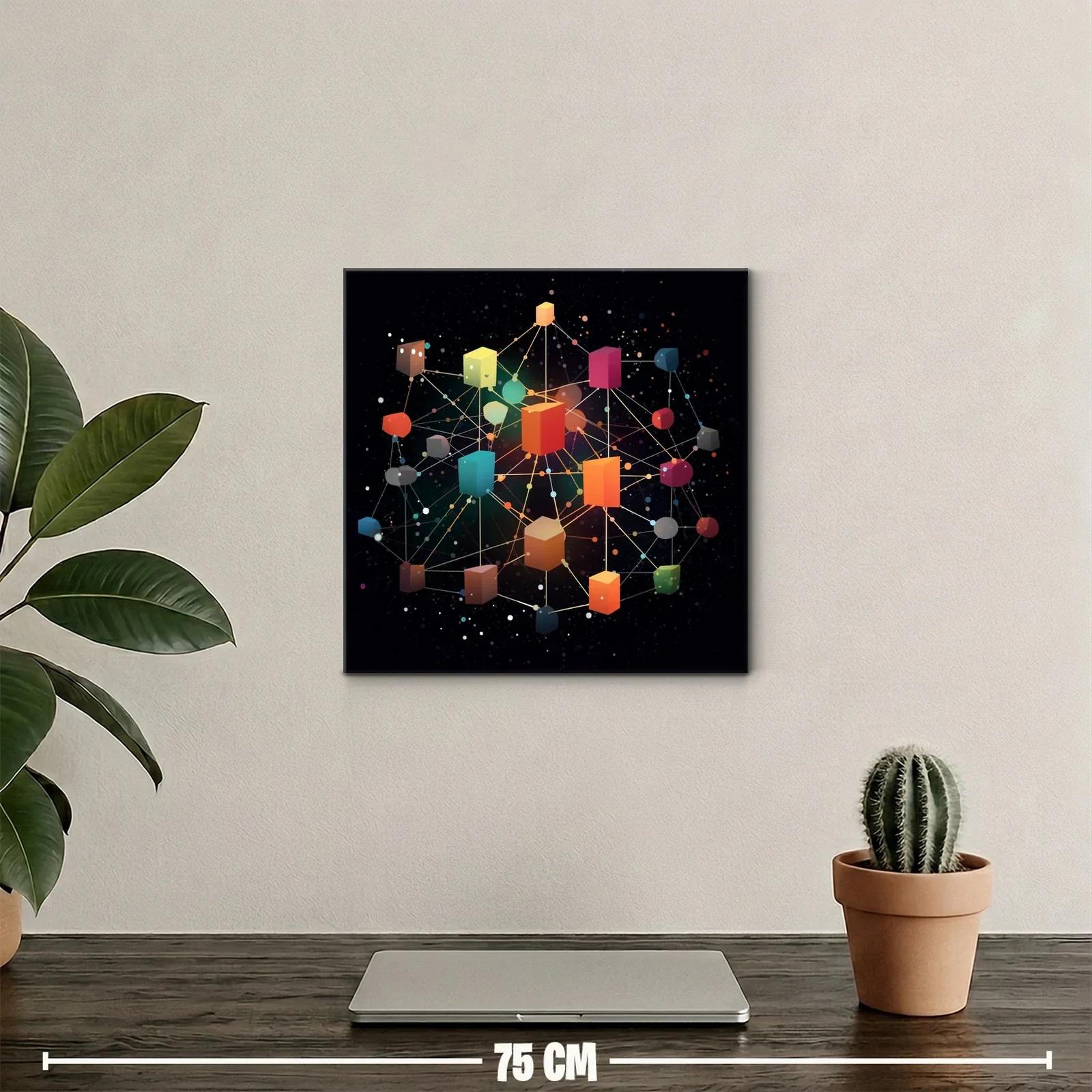 Composición abstracta de formas geométricas luminosas conectadas — miniatura 2