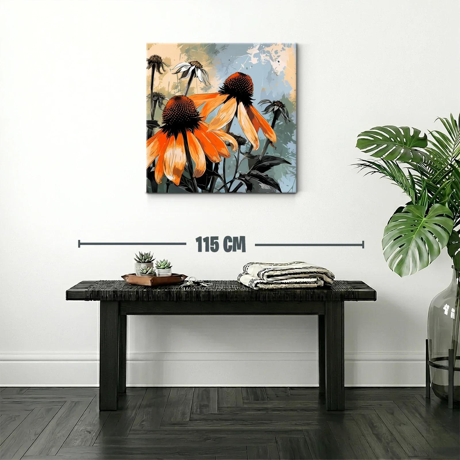 Flores vibrantes con tonos naranja y fondo sereno — miniatura 2