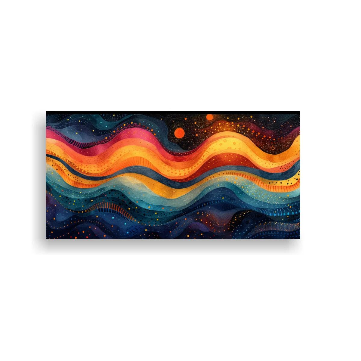Cuadro ondas abstractas de color con puntos estrellados — imagen principal