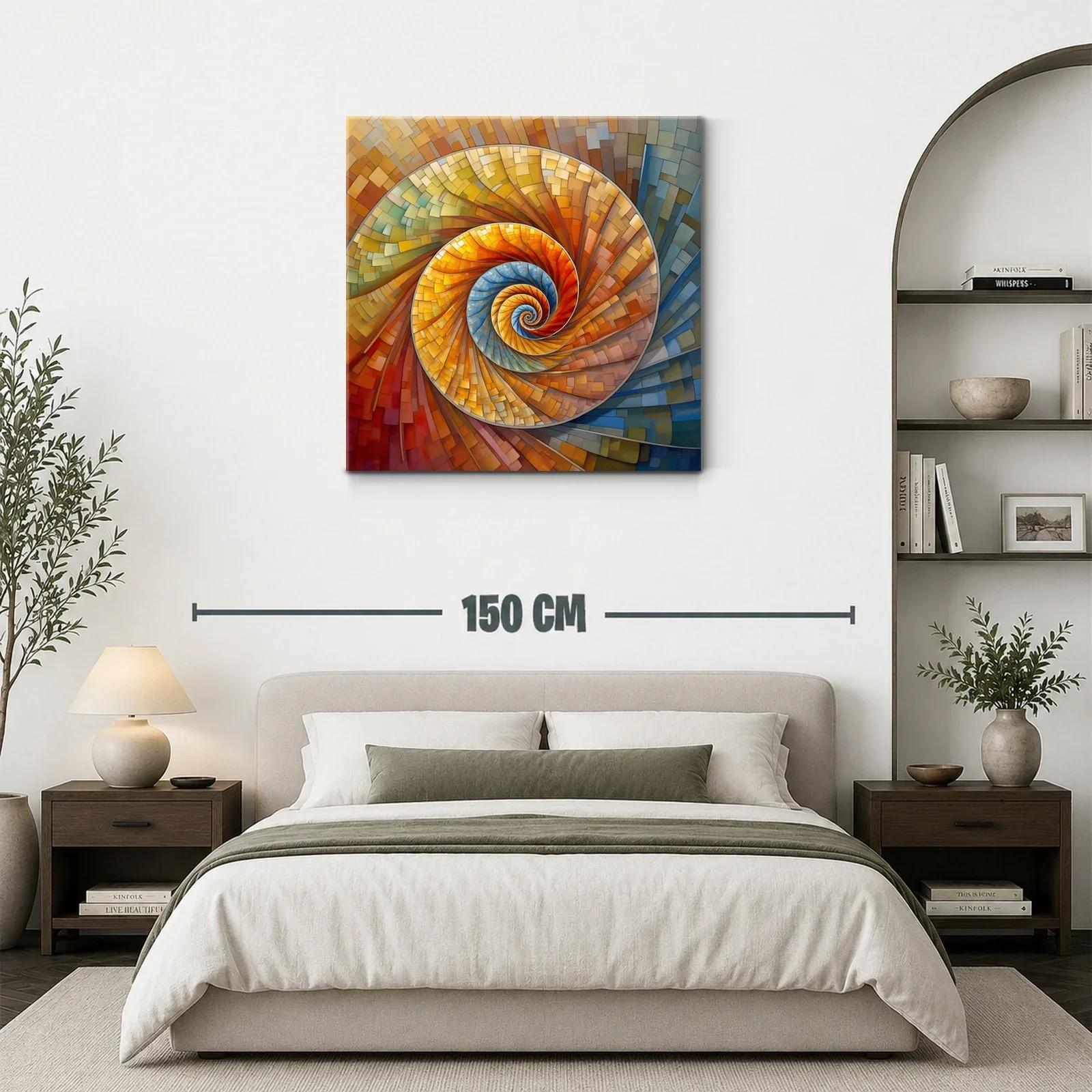 Espiral abstracta en cálidos tonos terrosos y azules suaves — miniatura 3