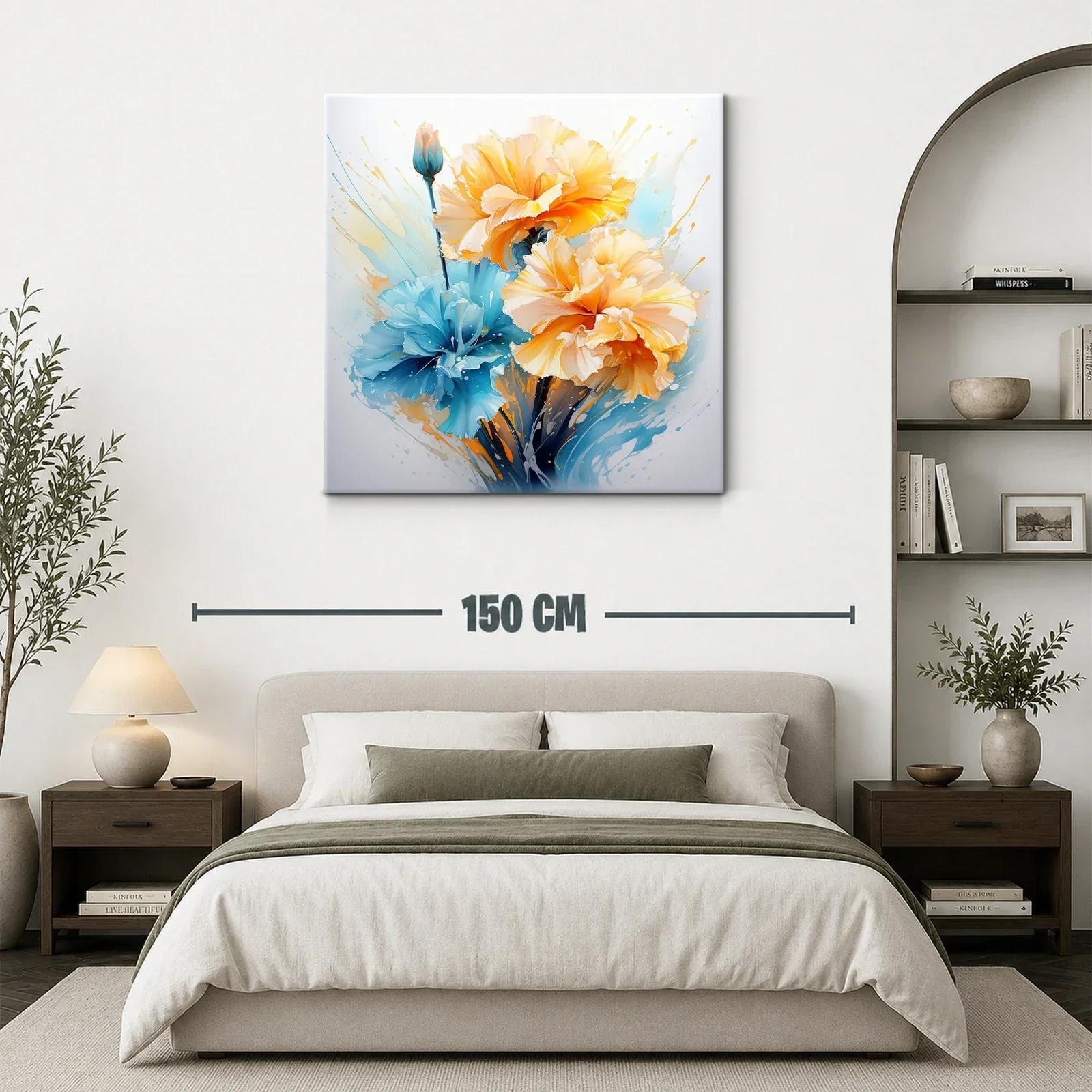 Flores vibrantes en tonos azul y amarillo cálido — miniatura 3