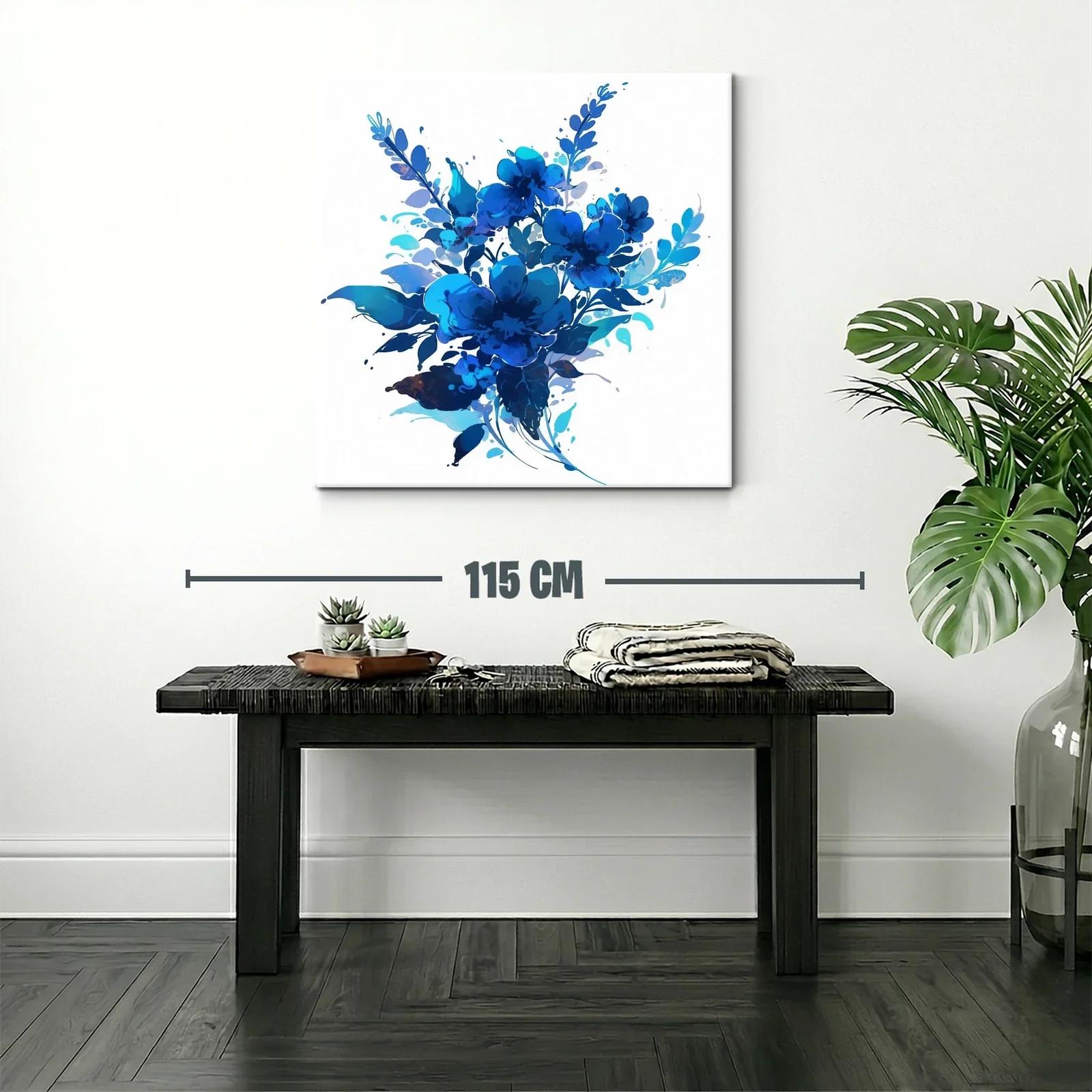 Bello ramo azul con flores en tonos vibrantes — miniatura 2