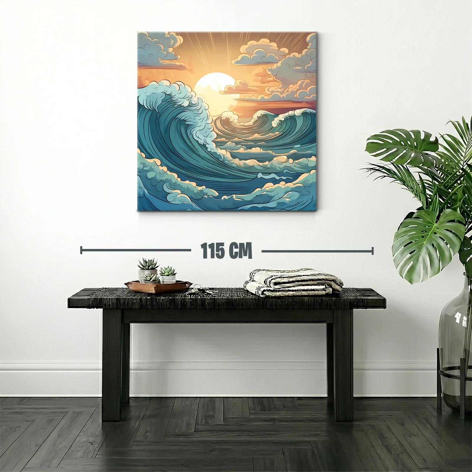 Atardecer sobre olas dinámicas en calma y movimiento — miniatura 2