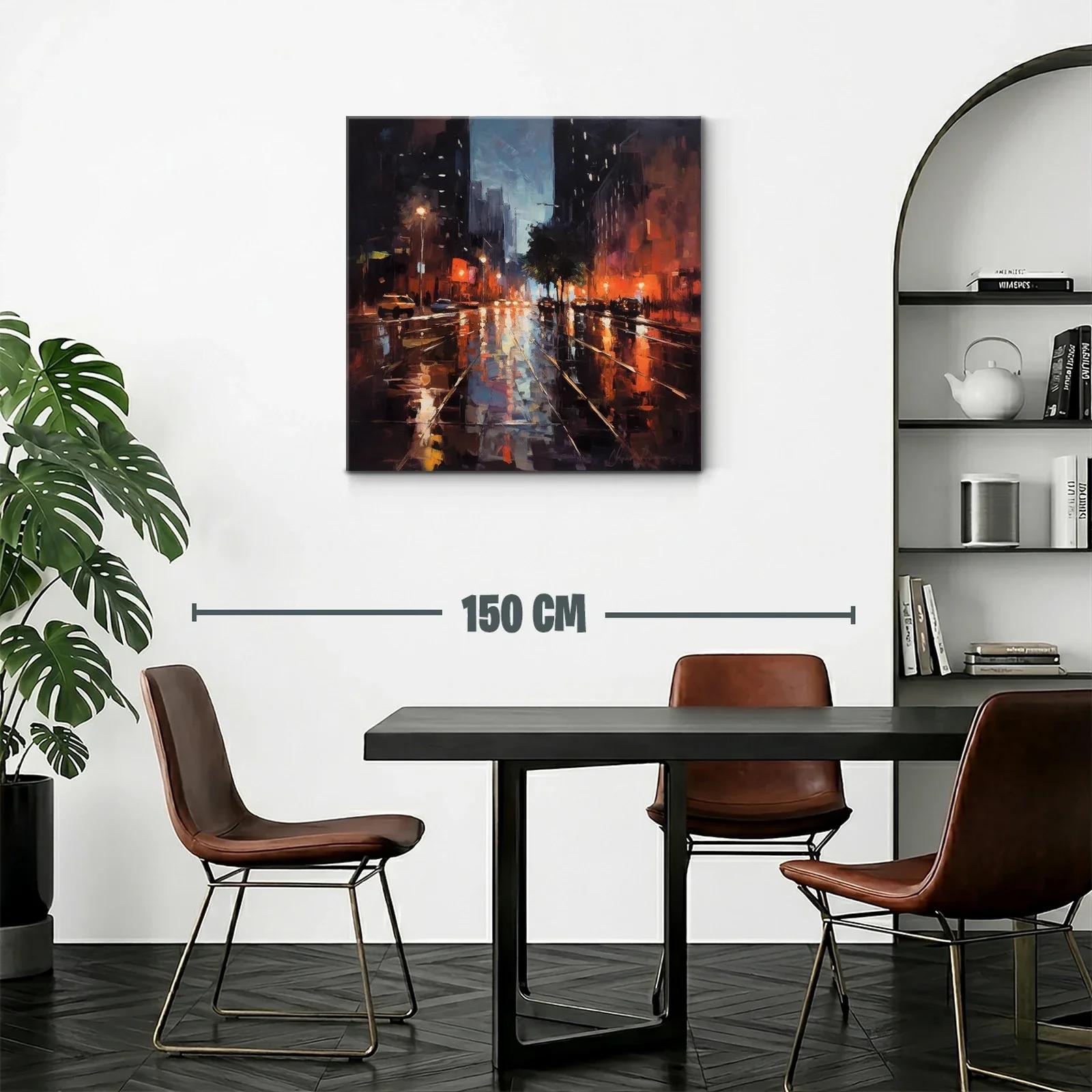 Reflejos urbanos al anochecer con luces vibrantes — miniatura 2