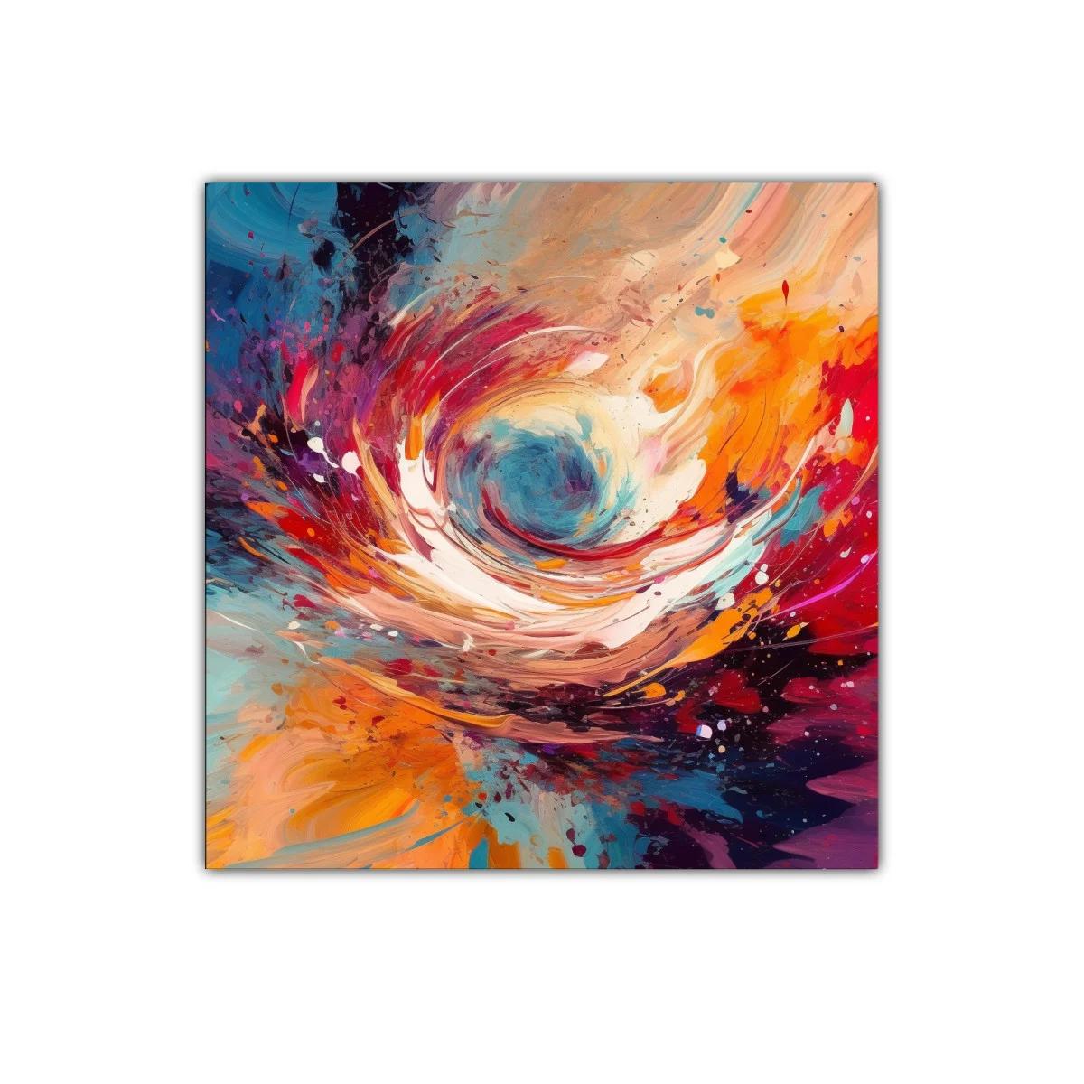 Cuadro abstracto con movimiento dinámico y colores vibrantes — miniatura 1