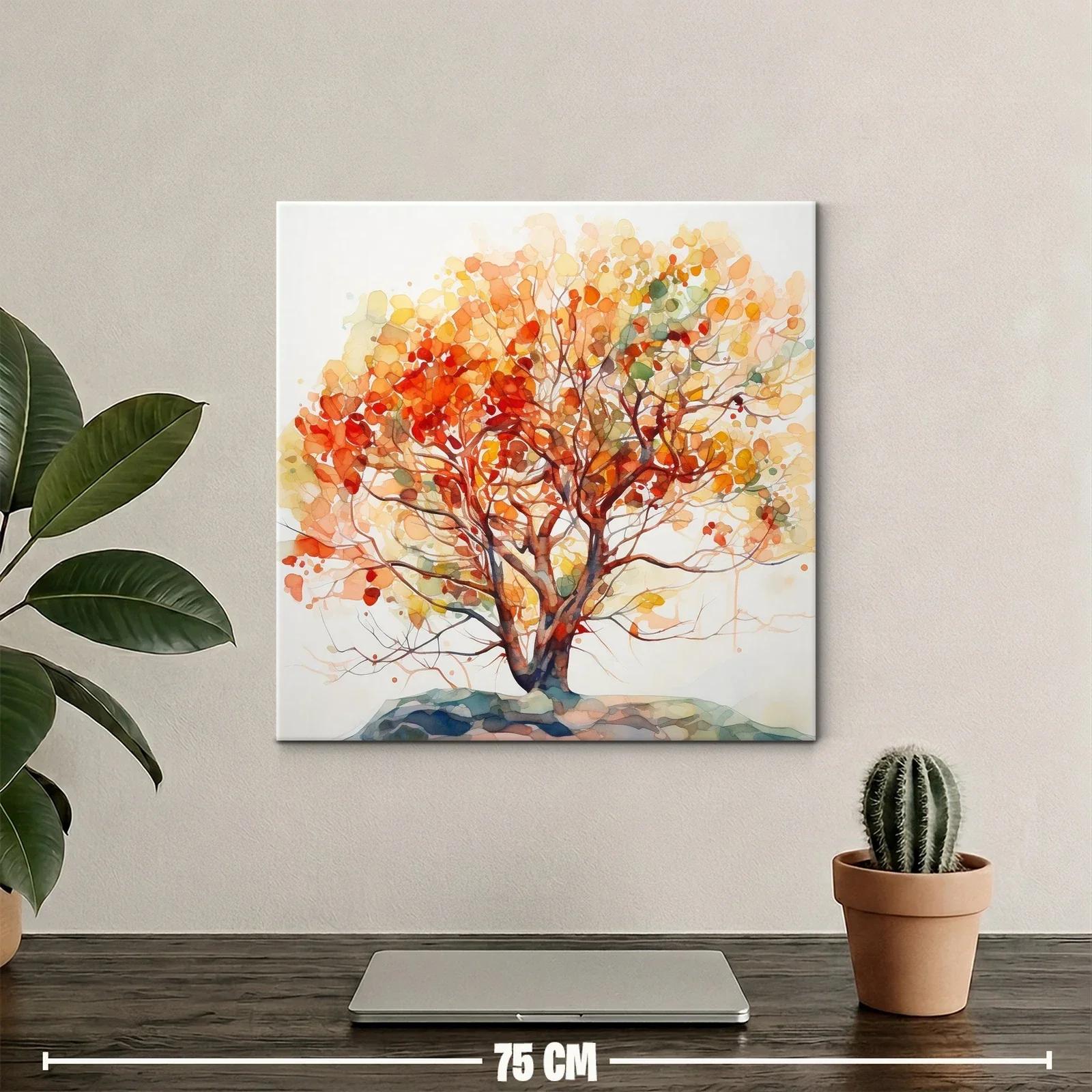 Árbol otoñal con cálidos tonos anaranjados y rojos vibrantes — miniatura 2