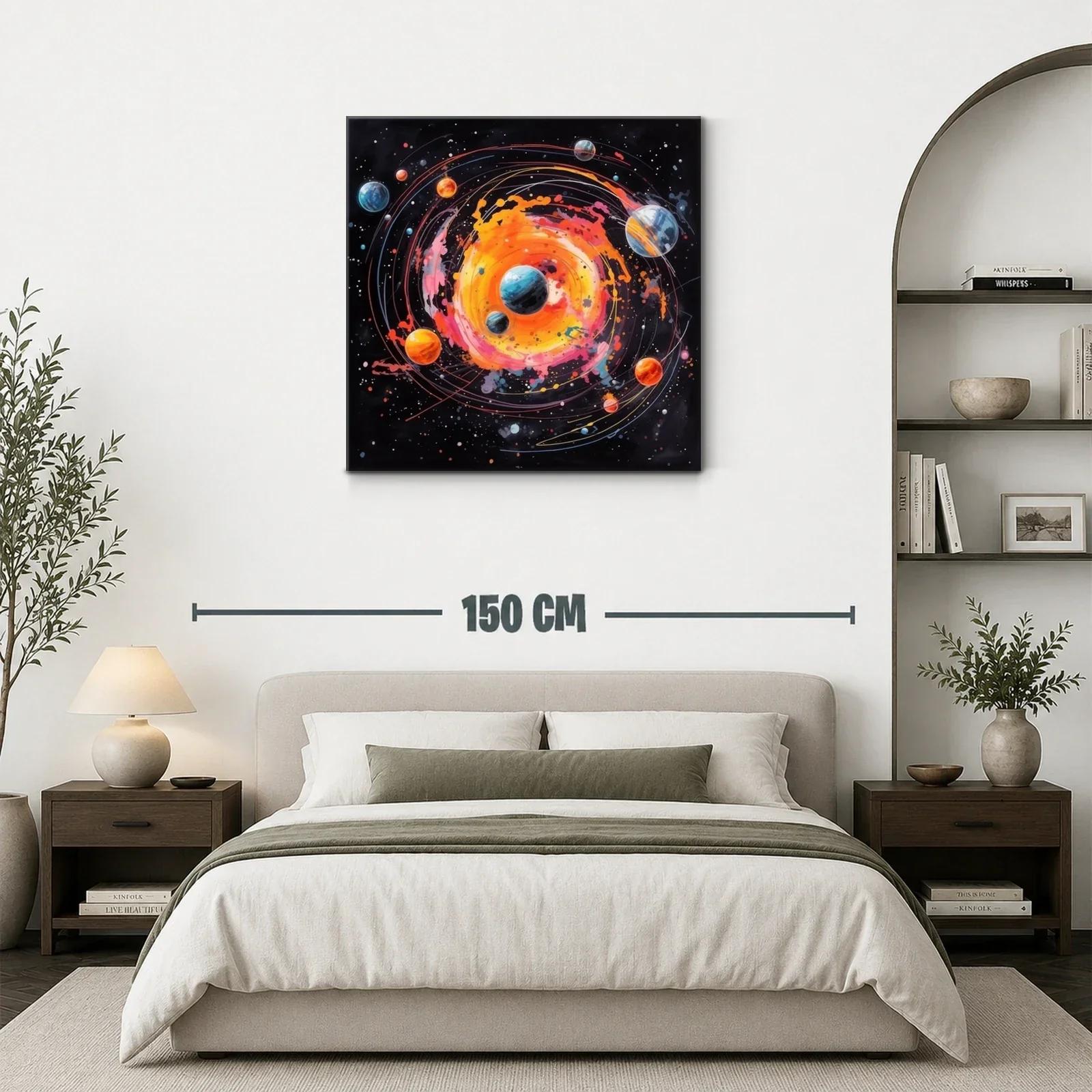 Explosión cósmica con planetas en órbitas vibrantes — miniatura 3
